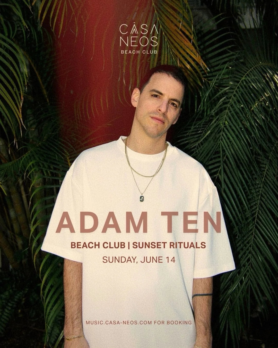 From sunset into the night, let the music guide the experience. @adamten_ sets the tone at the Beach Club before @djtennis takes over the Lounge on Sunday, June 14. Reserve your table via link in bio.