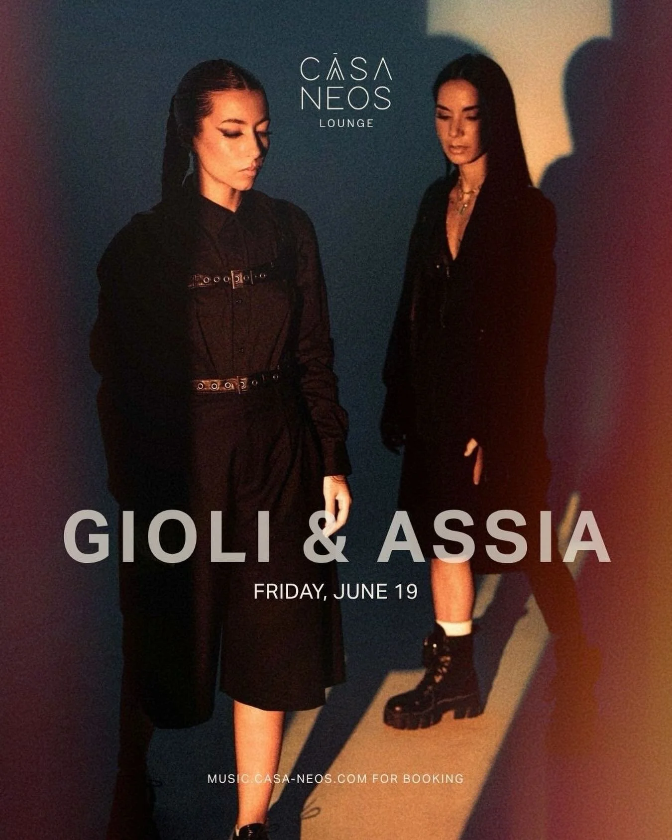 The excitement continues this June. @gioliandassia join us in CASA NEOS Lounge on Friday, June 19 for an unforgettable night of music, energy, and dancing. Reserve your table via the link in bio.