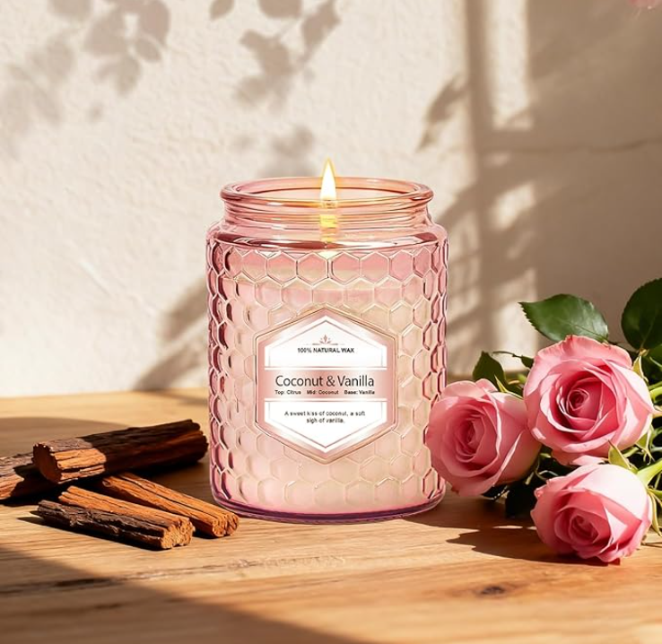 Valentine's 5oz. Soy Candle in Pink Glass Jar (scents will vary)