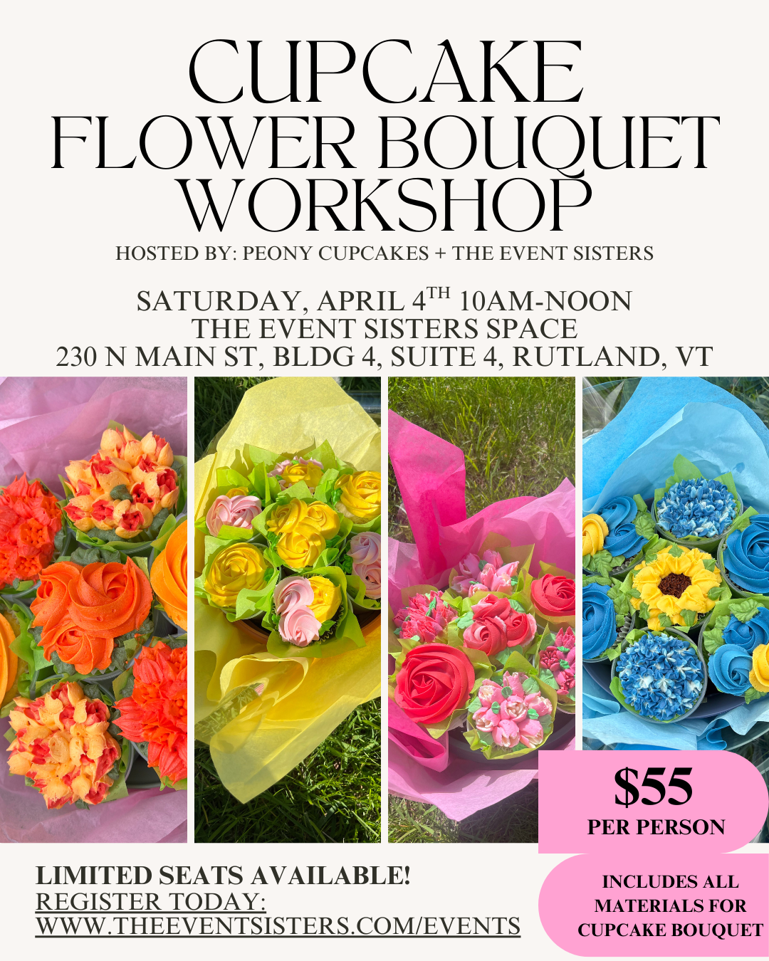 Cupcake Flower Bouquet Workshop