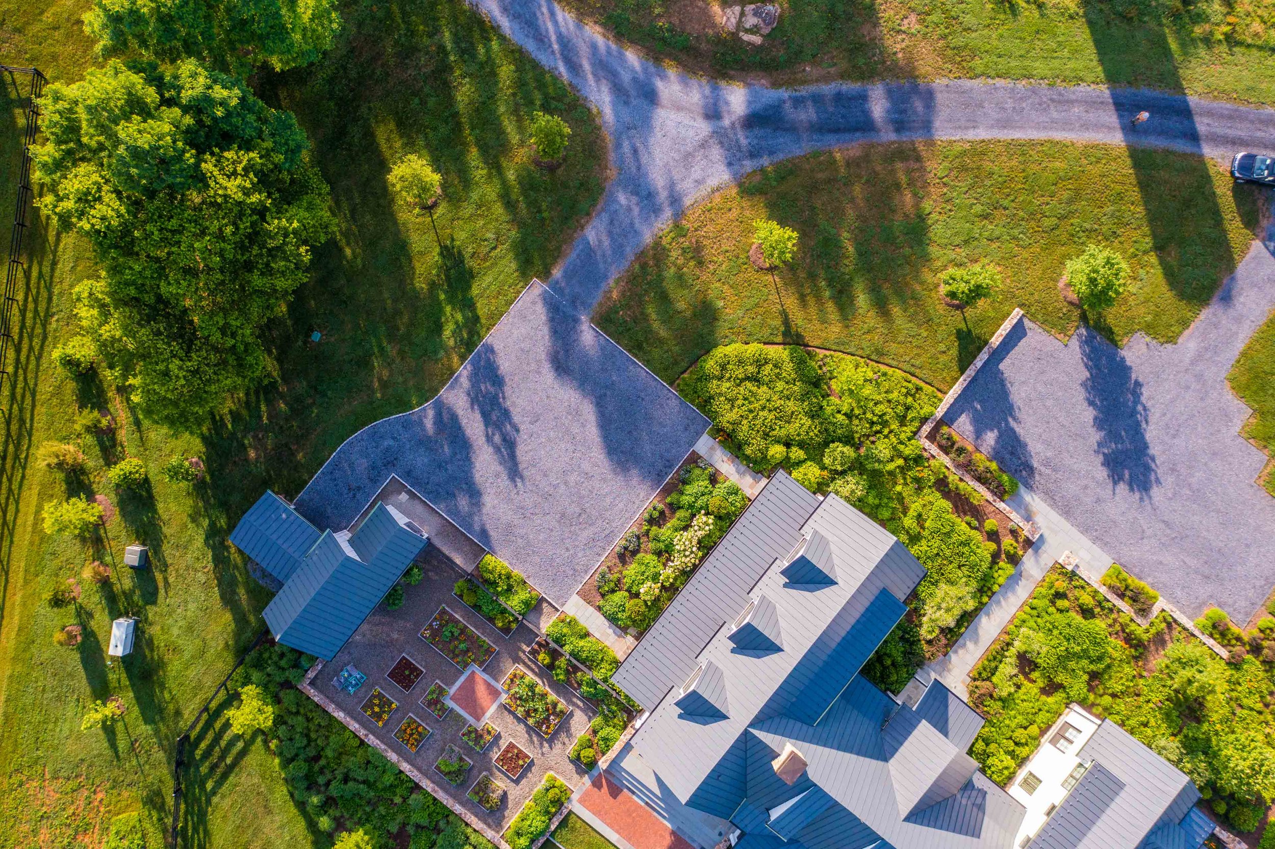 Aerial photo of garden design