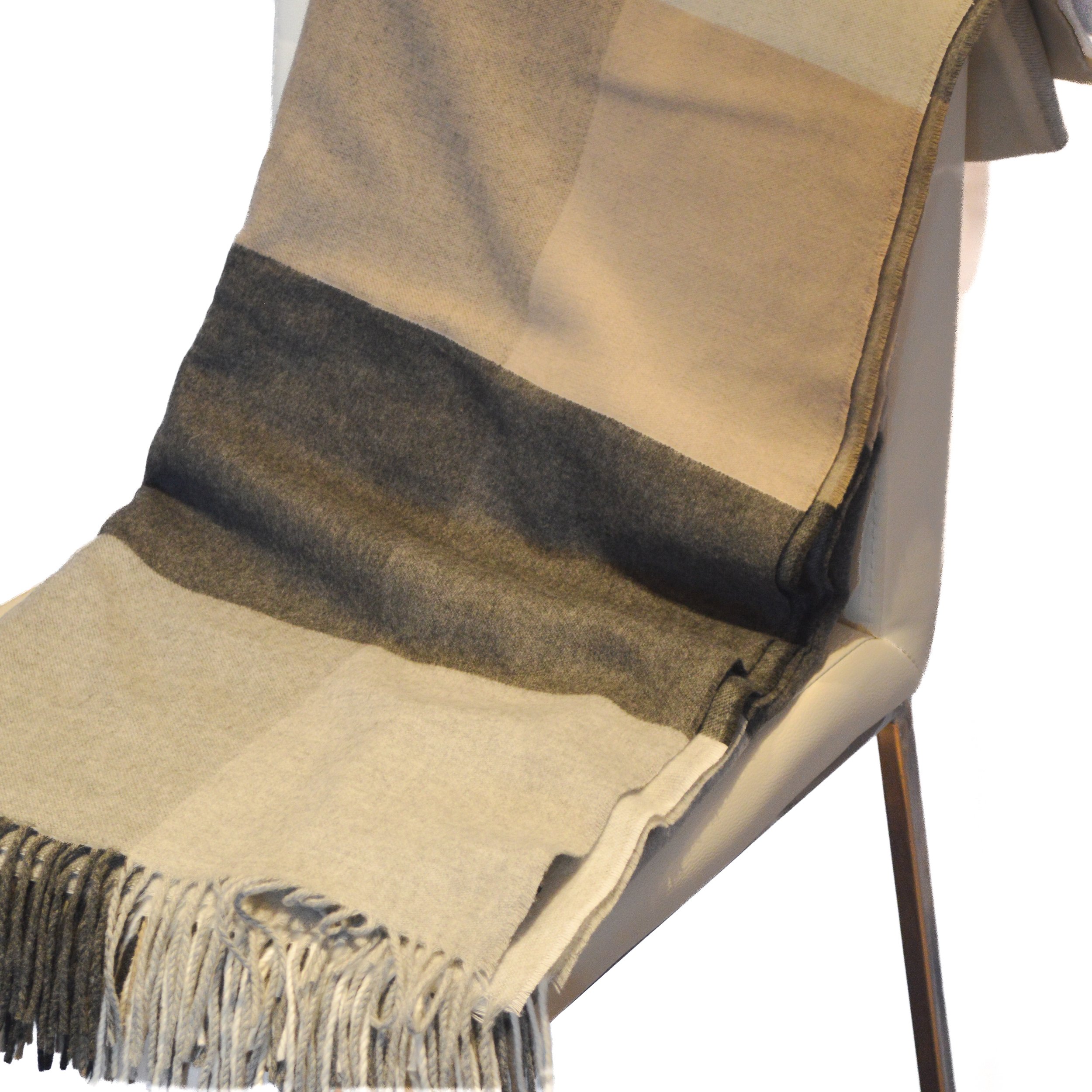 Beige Plaid Throw