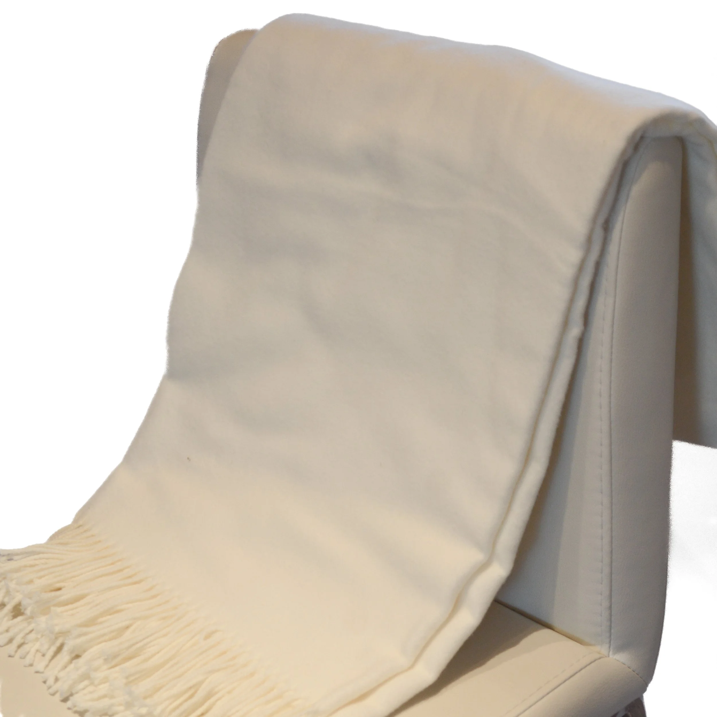 White Herringbone Throw