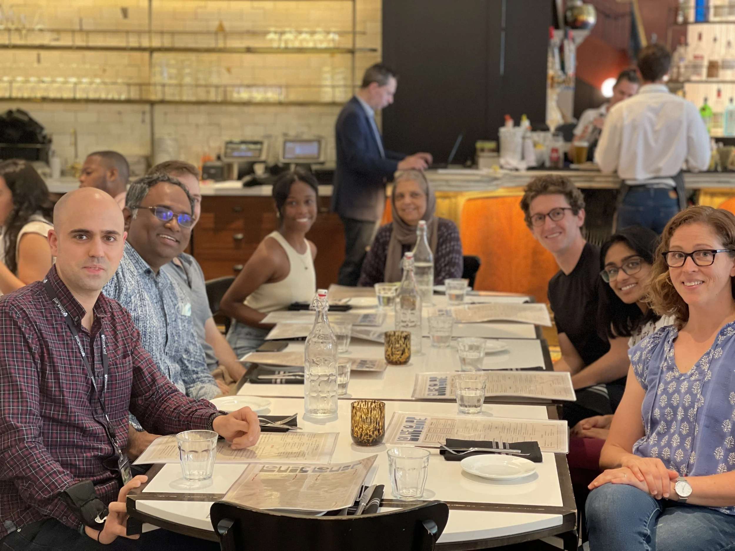 left to right: Francesco Elia Marino, Suvadip Mallick, Gregory Whitehill (eclipsed), Makenzi Cole, Fareda Shaheen, Ryan Krause, Jaimy Joy, Katharine Bar