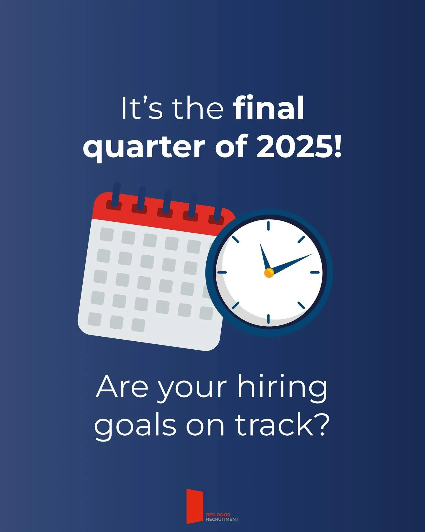 Can you believe it&rsquo;s already the final quarter of 2025? ✨

We can help you find great talent before the new year.

Get in touch with our team today 🚀
☎️ 01727 899490⁠
✉️ info@reddoorrecruitment.co.uk