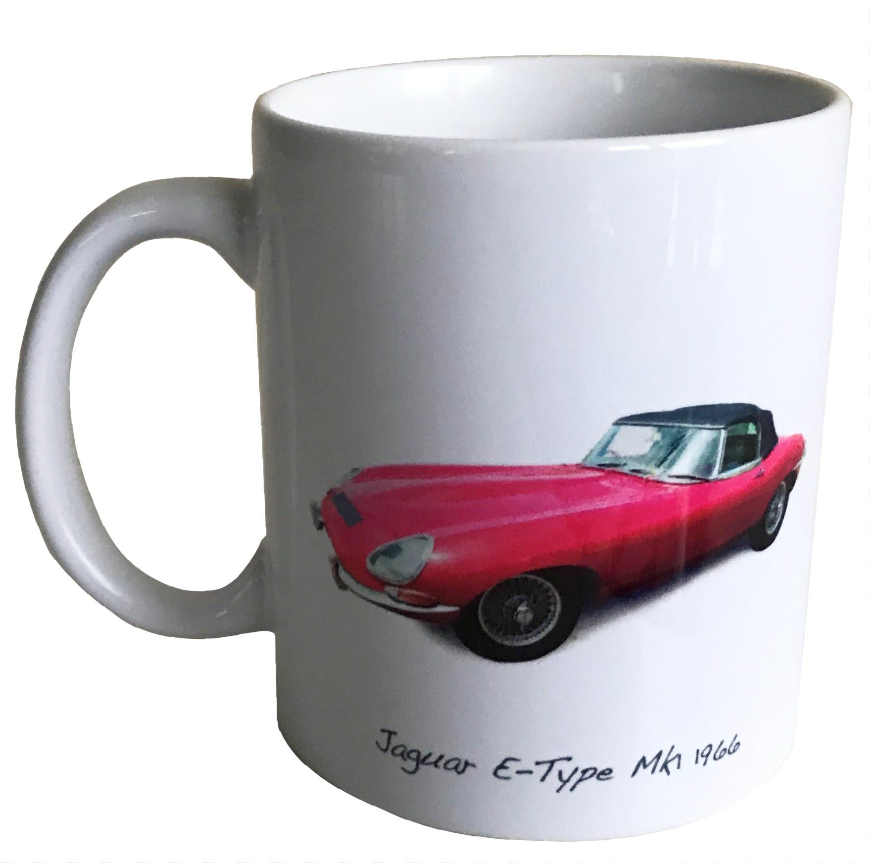 Jaguar E-Type Mk1 1966 (Red) - 11oz Ceramic Mug - Gift for a British Sports Car enthusiast