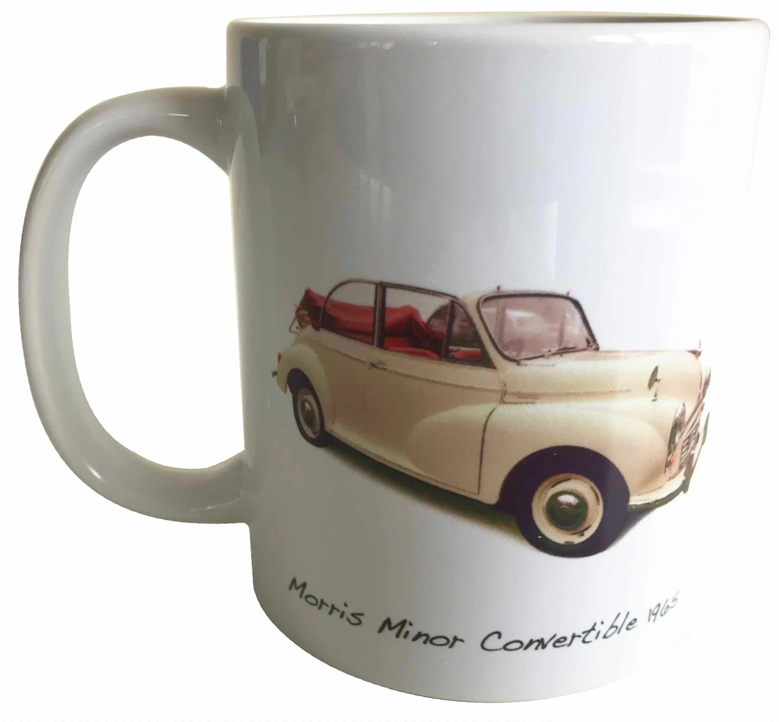 Morris Minor Convertible 1965 (Cream) - 11oz Ceramic Mug - Classic Car Memories