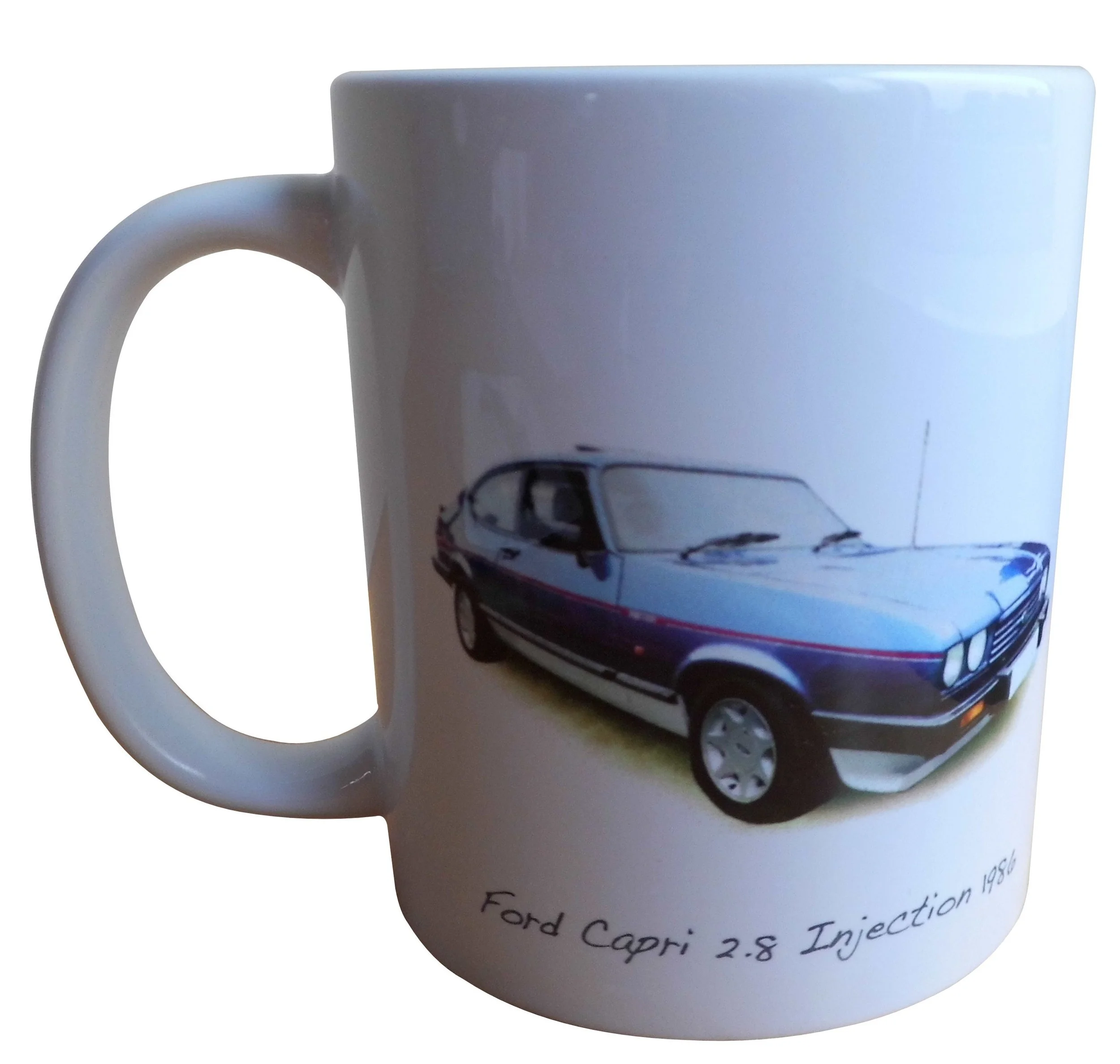 Ford Capri 2.8i 1986 (Blue) - Coffee Mug - Great Present for the Classic Ford fan - Can be Personalised