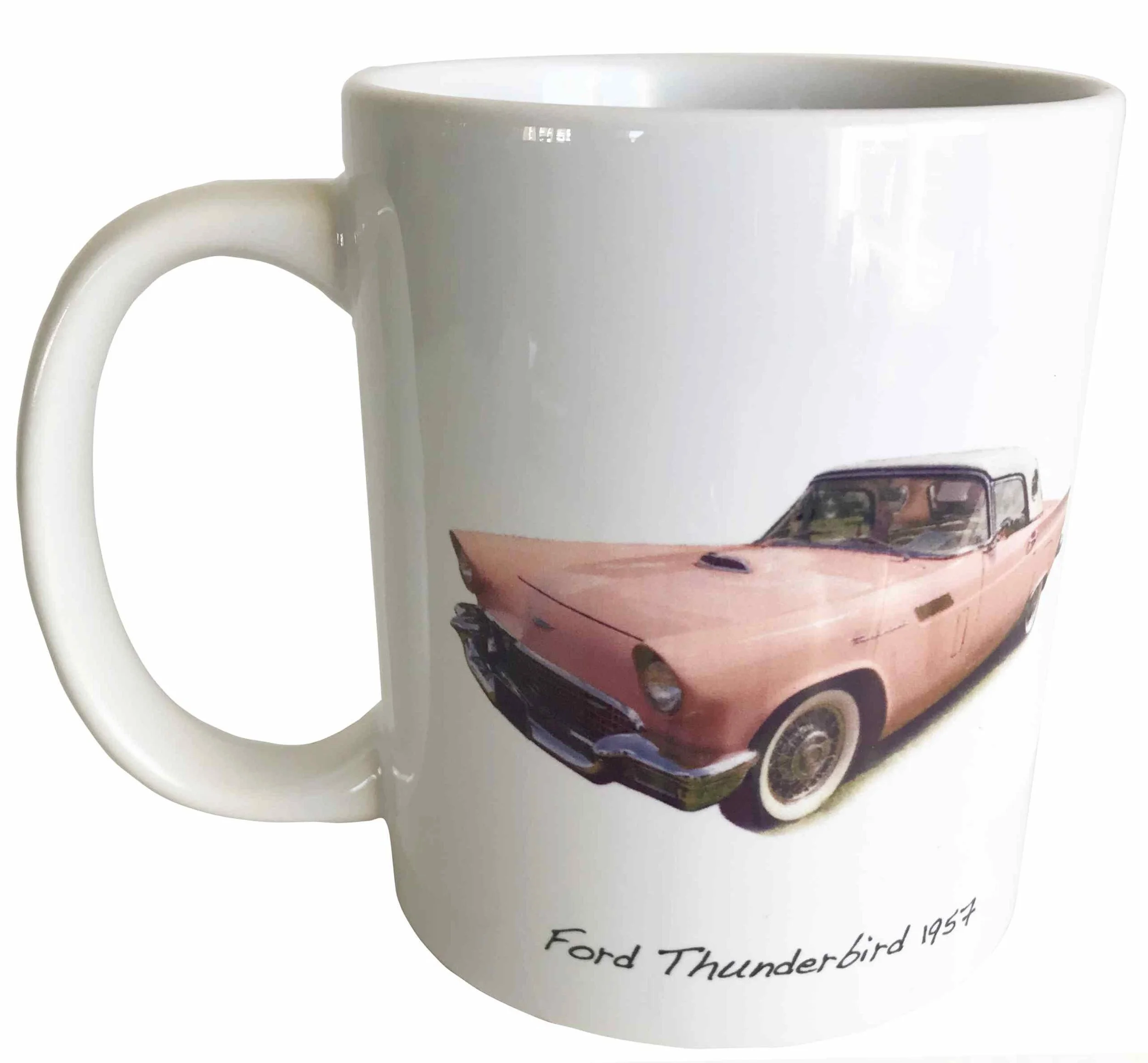 Ford Thunderbird 1957 (Pink) - 11oz Ceramic Mug - Ideal Gift for the American Car Enthusiast
