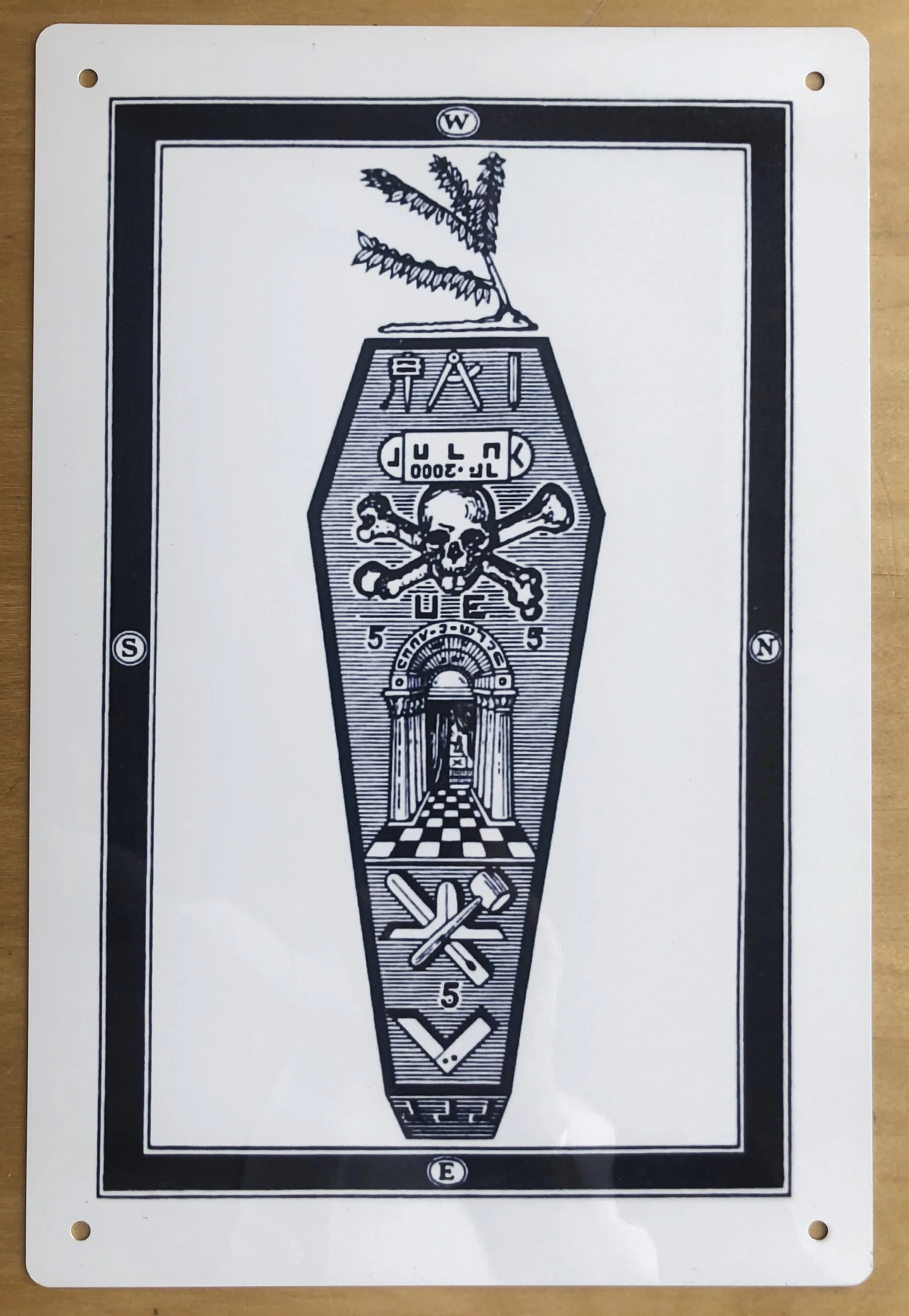 Masonic - Third Degree Tracing Board - Aluminium Plaque ( 203x304mm)