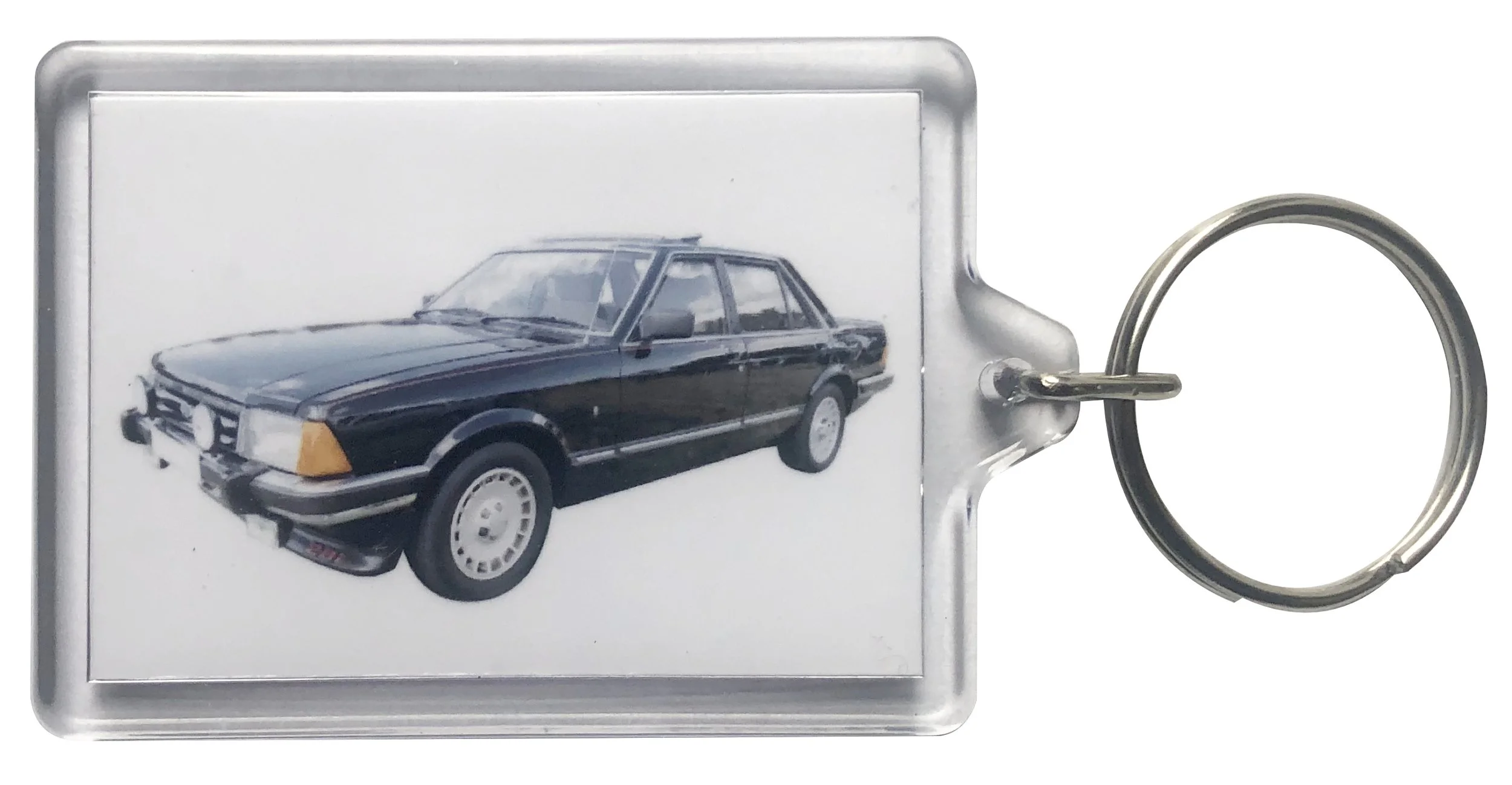 Ford Granada Mk2 2.8i 1984 - Keyring with 50 x 35mm Insert - Novelty Gift for the Car Enthusiast - Free Delivery UK Mainland