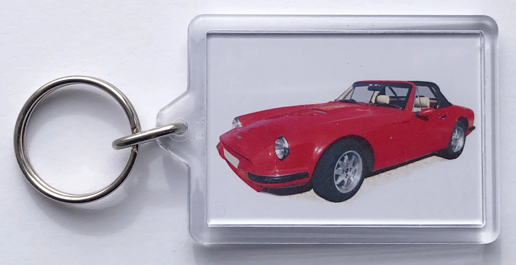 TVR S2 1989 (Red) - Keyring with 50 x 35mm Insert - Novelty Gift for the Car Enthusiast - Free Delivery UK Mainland