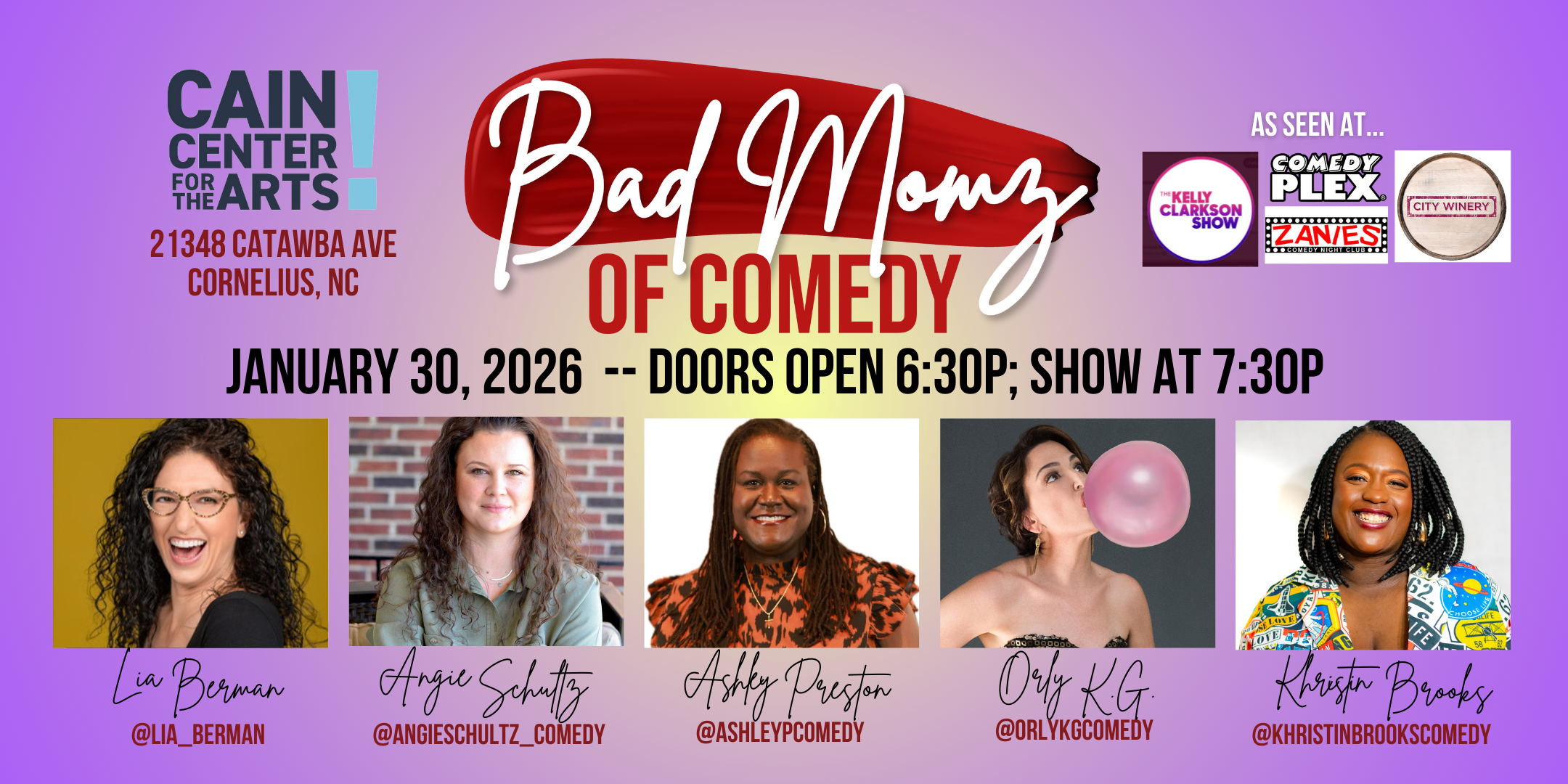 Bad Momz of Comedy at Cain Center for the Arts