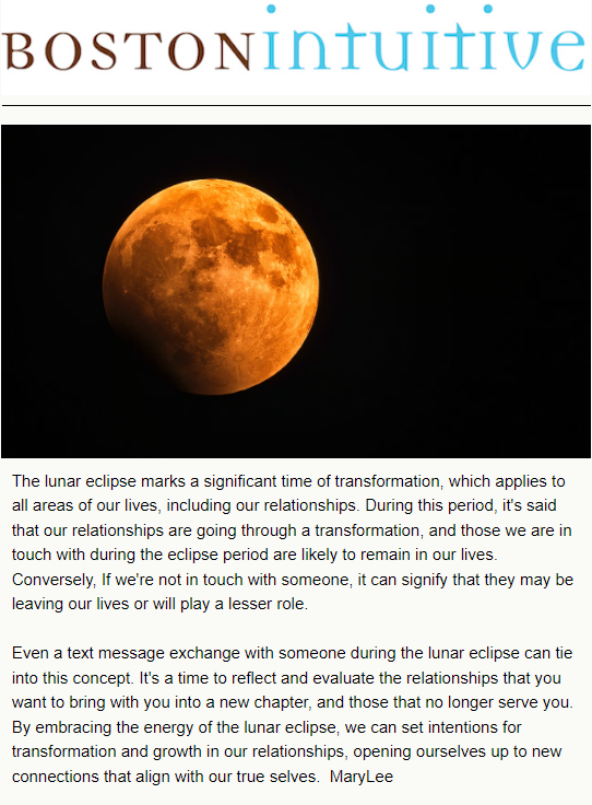 A newsletter that we created for our Boston Intuitive client.