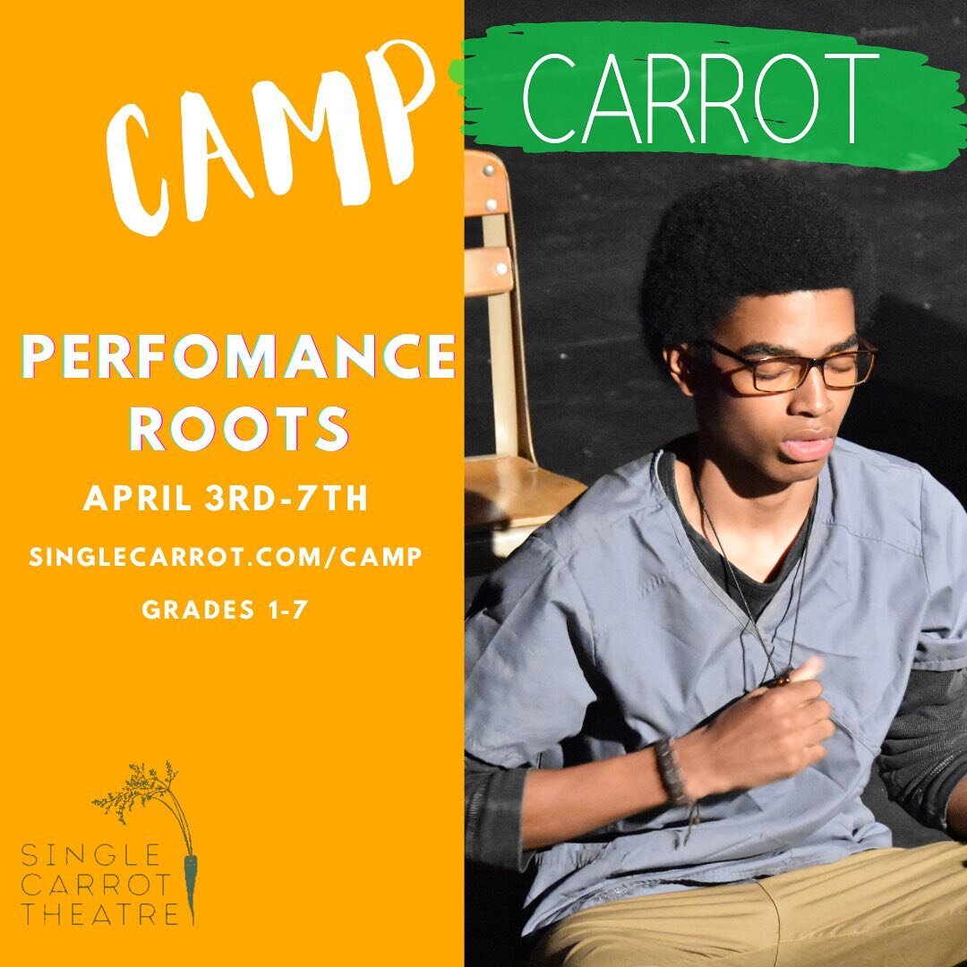 But wait, there&rsquo;s still camp! (we gotcha, parents)
Bring your kids with us for Spring Break!🥕🥕🥕
Click the link in our bio to sign up!

Camp Carrot: Performance Roots 
(April 3-7, 2023)
Grades 1-7

LIGHTS. SOUNDS. CARROTS.
Come and explore Th