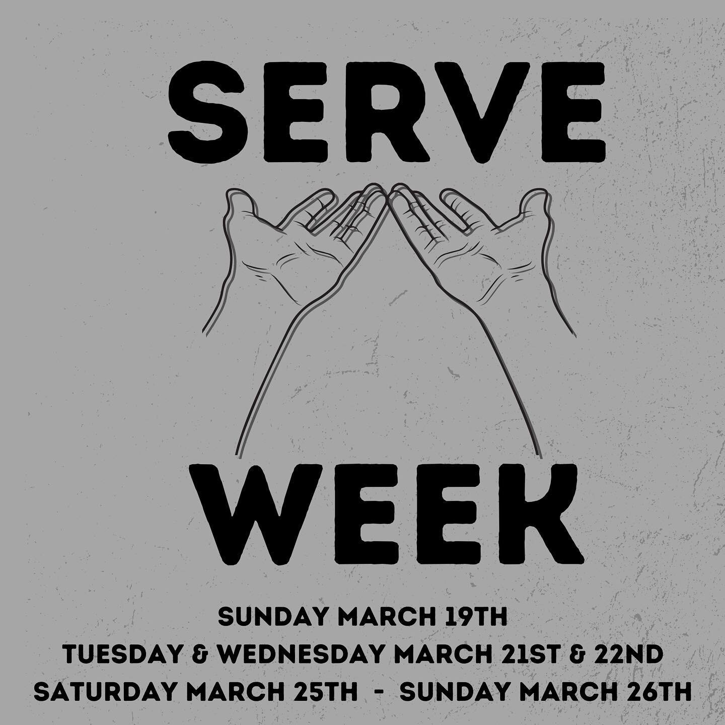 It&rsquo;s Serve Week! Every year we take a week out of other activities and series to focus on what it means to &ldquo;humbly serve one another in love&rdquo; (Gal. 5:13). We also give students many opportunities to actively and practically serve th