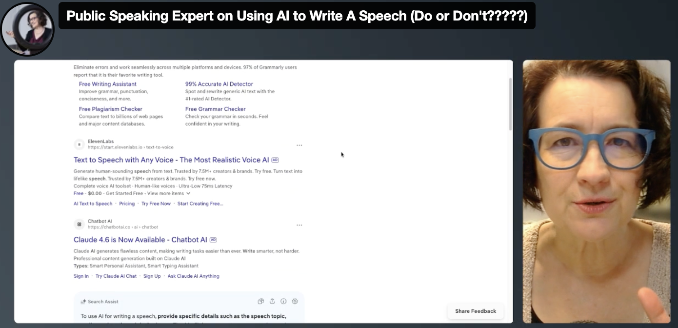 [video] Should you use AI to write or prepare a speech or presentation? 