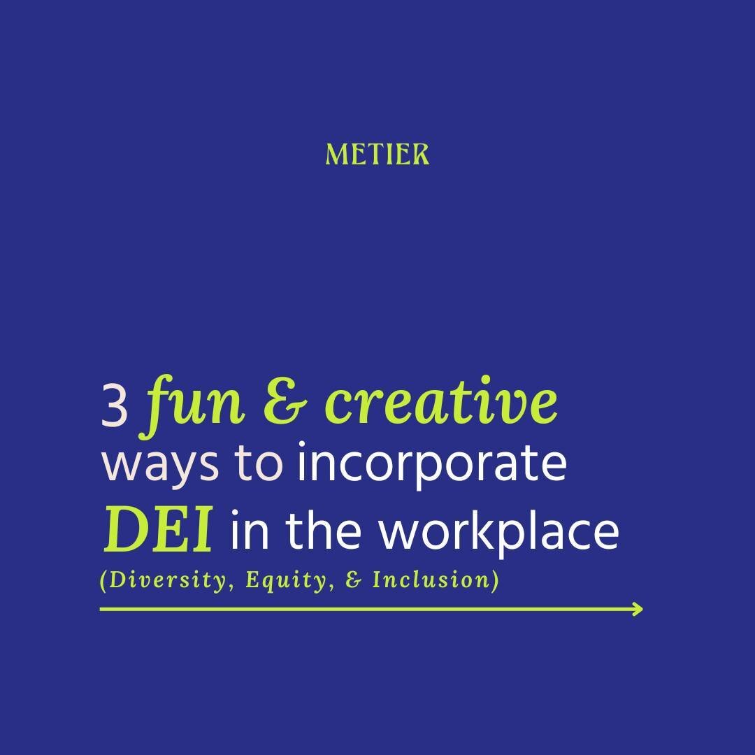 Diversity, equity, and inclusion practices are crucial to a healthy workplace, and creating an environment where everyone feels celebrated and included should be a top priority. We'd like to share 3 fun and creative ways to incorporate DEI practices 