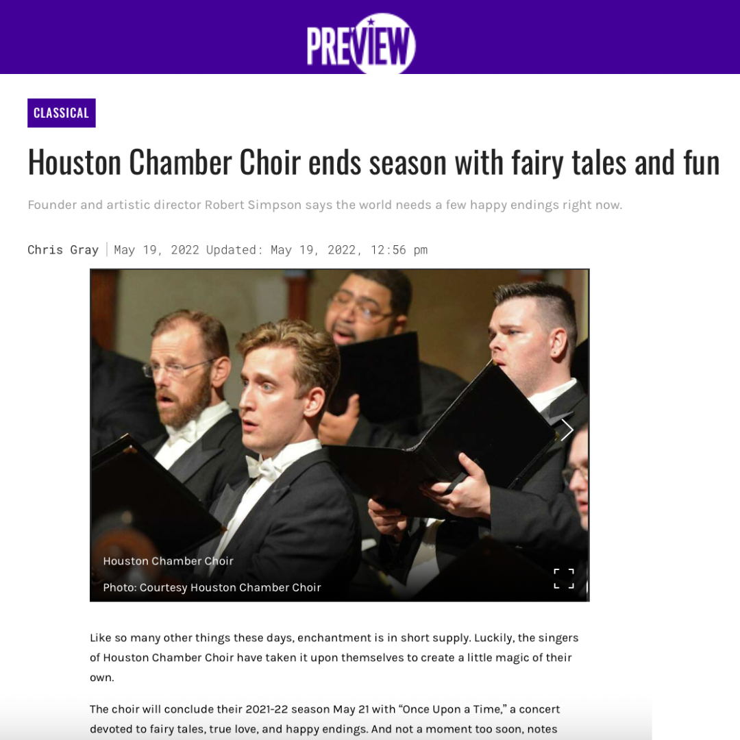 Houston Chamber Choir ends season with fairy tales and fun