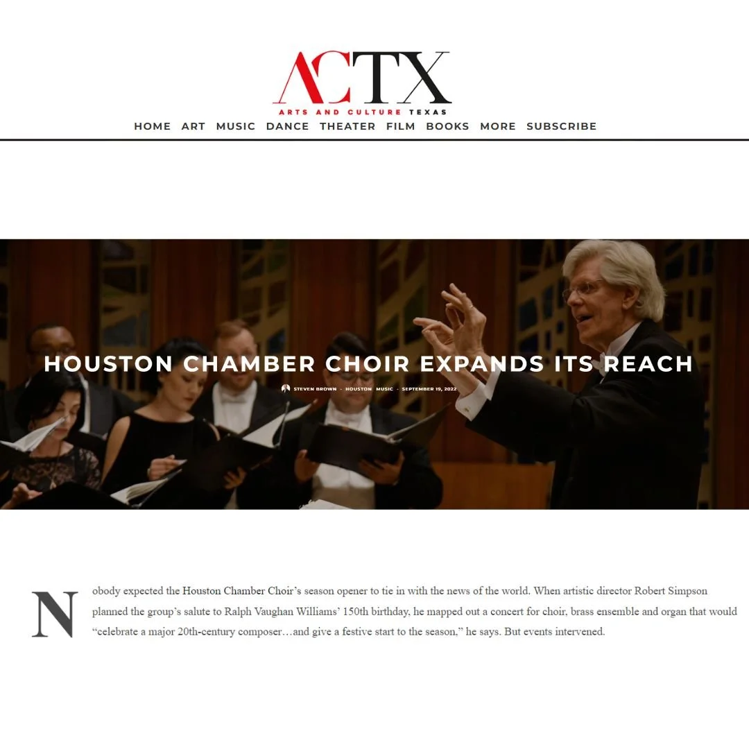 Houston Chamber Choir Expands Its Reach