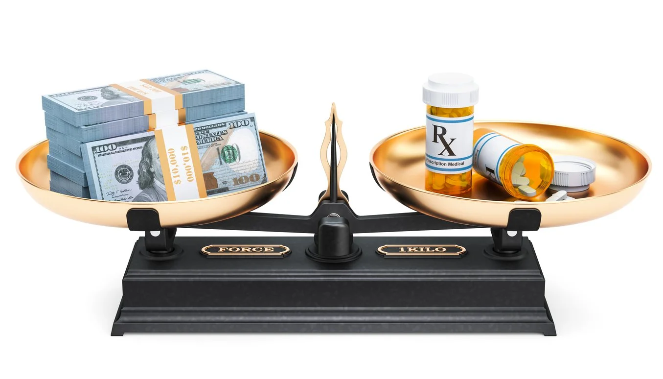 Scale with money and Rx's