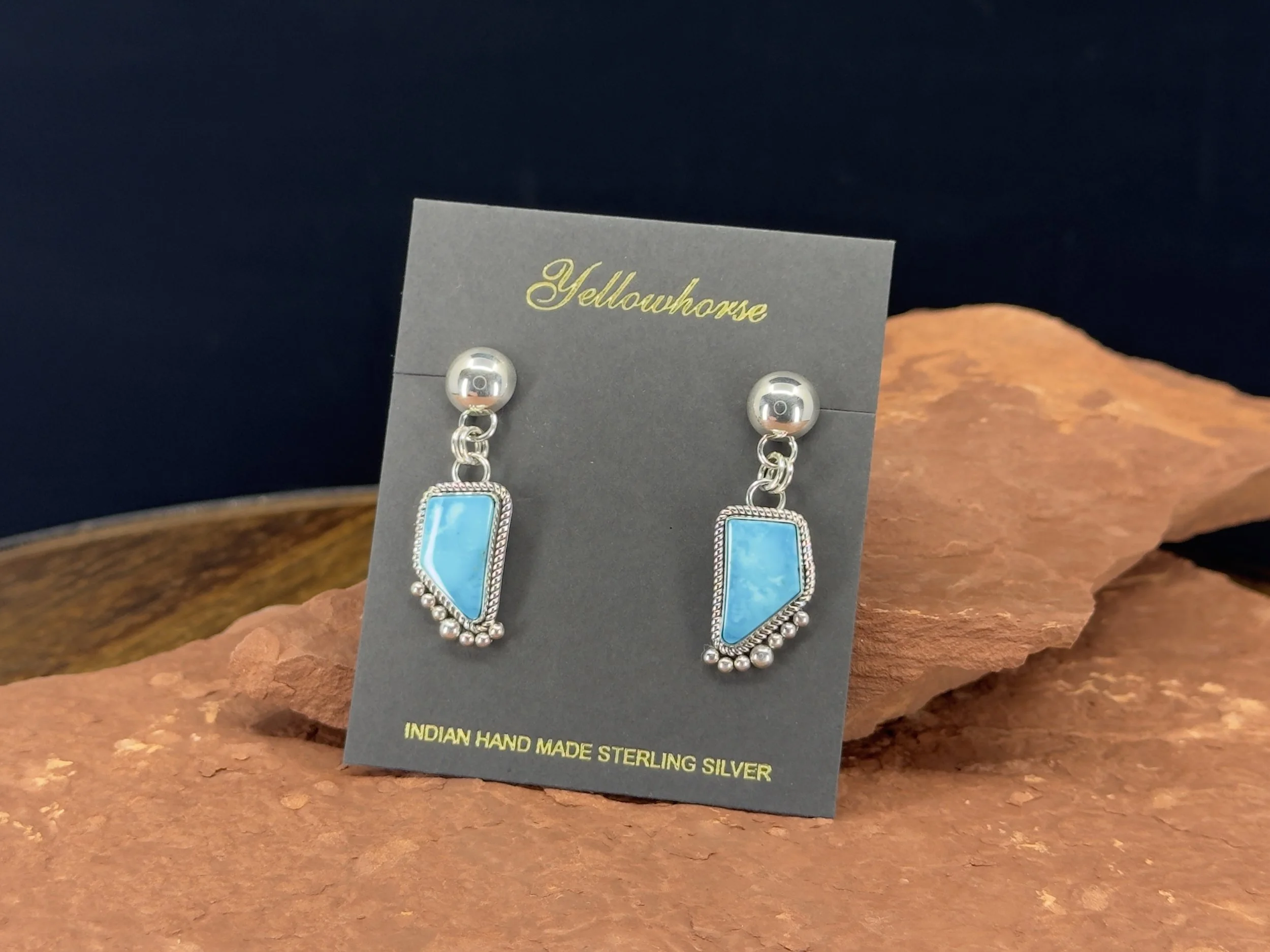 Sleeping Beauty Turquoise earrings by Artie Yellowhorse