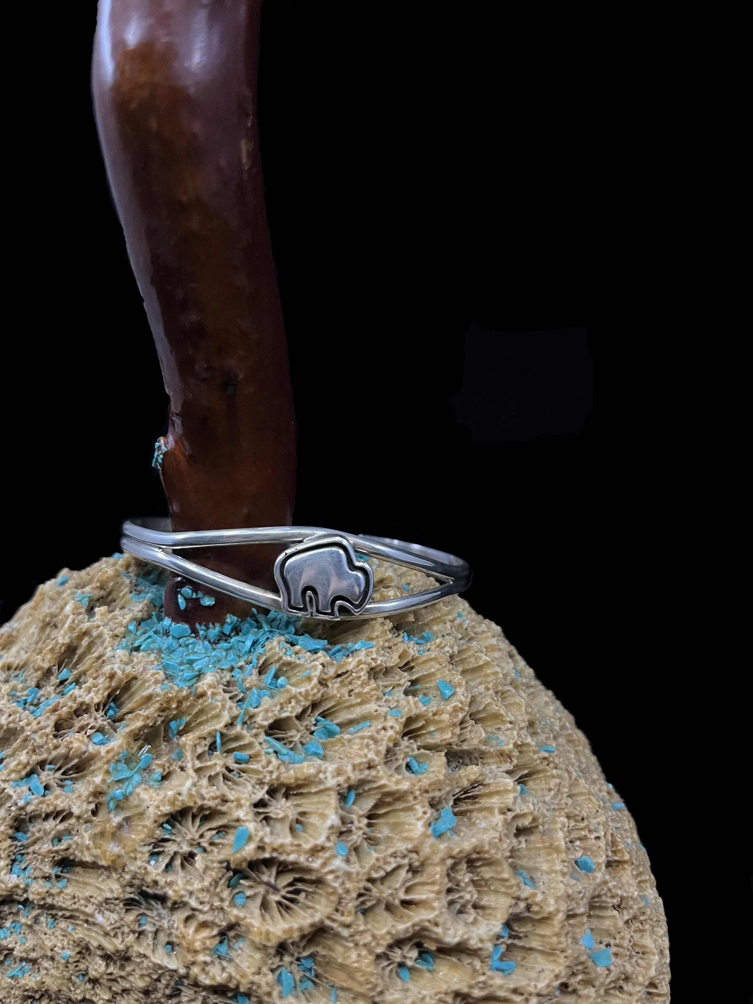 Navajo Sterling Silver Buffalo Cuff