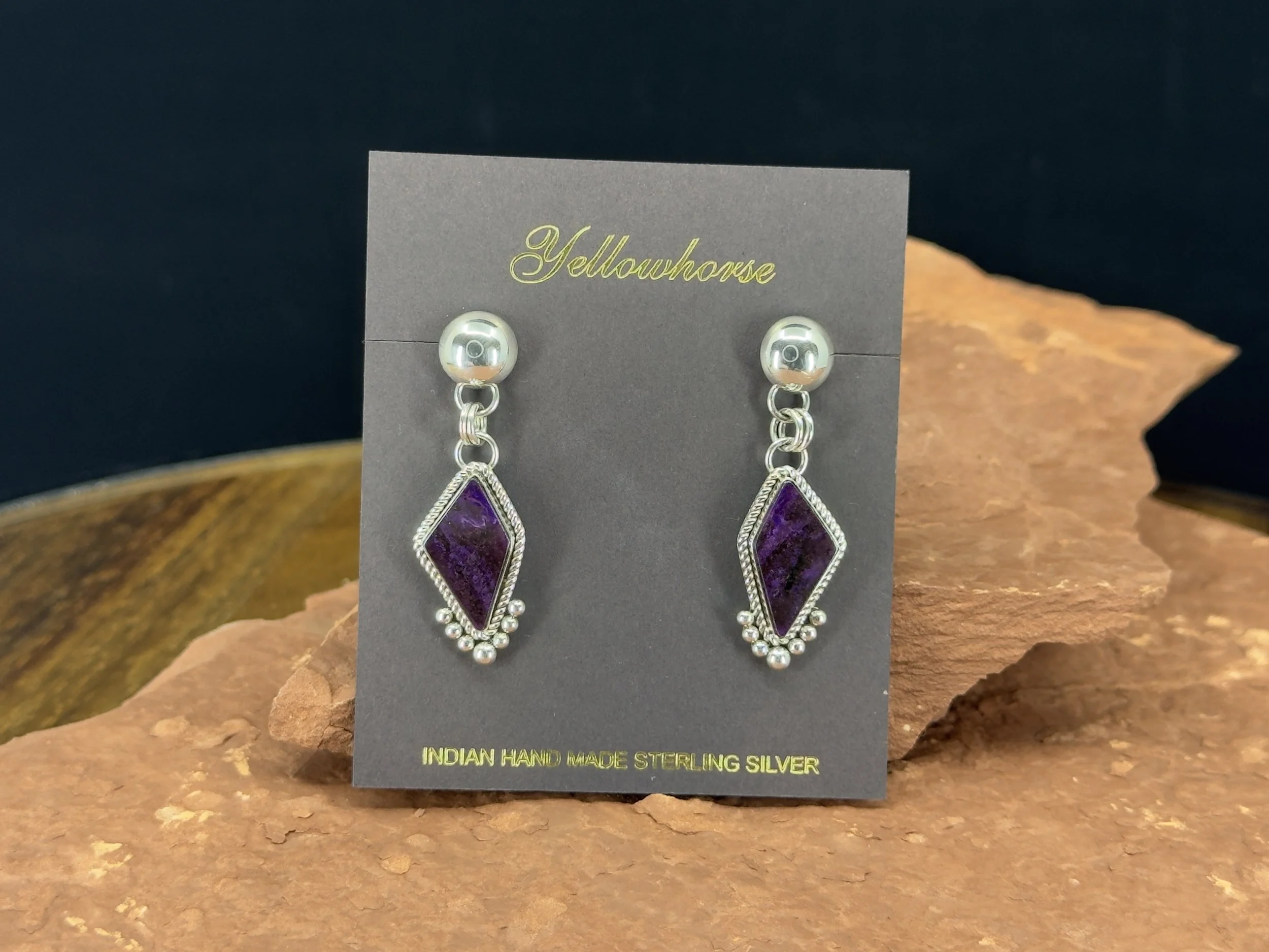 Sugilite  Earrings by Artie Yellowhorse