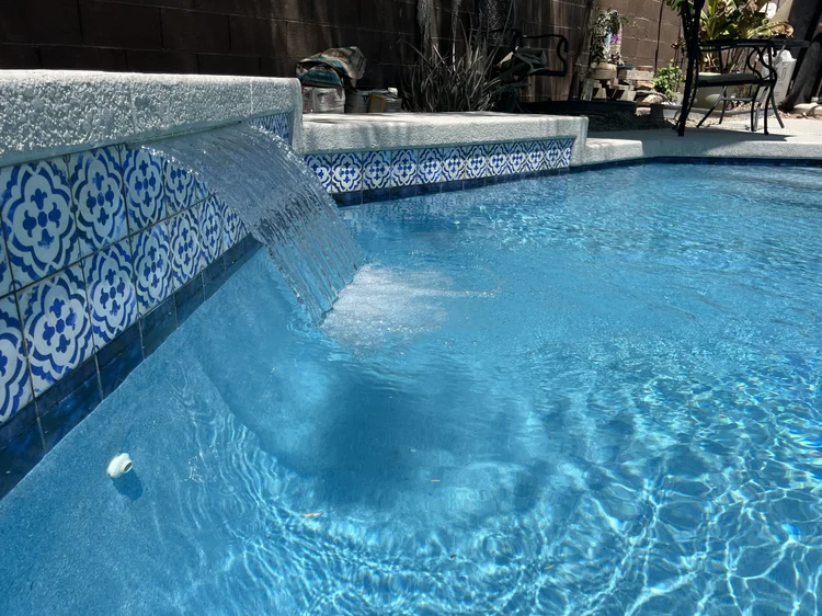 Pool with Aqua Azul mini pebble finish