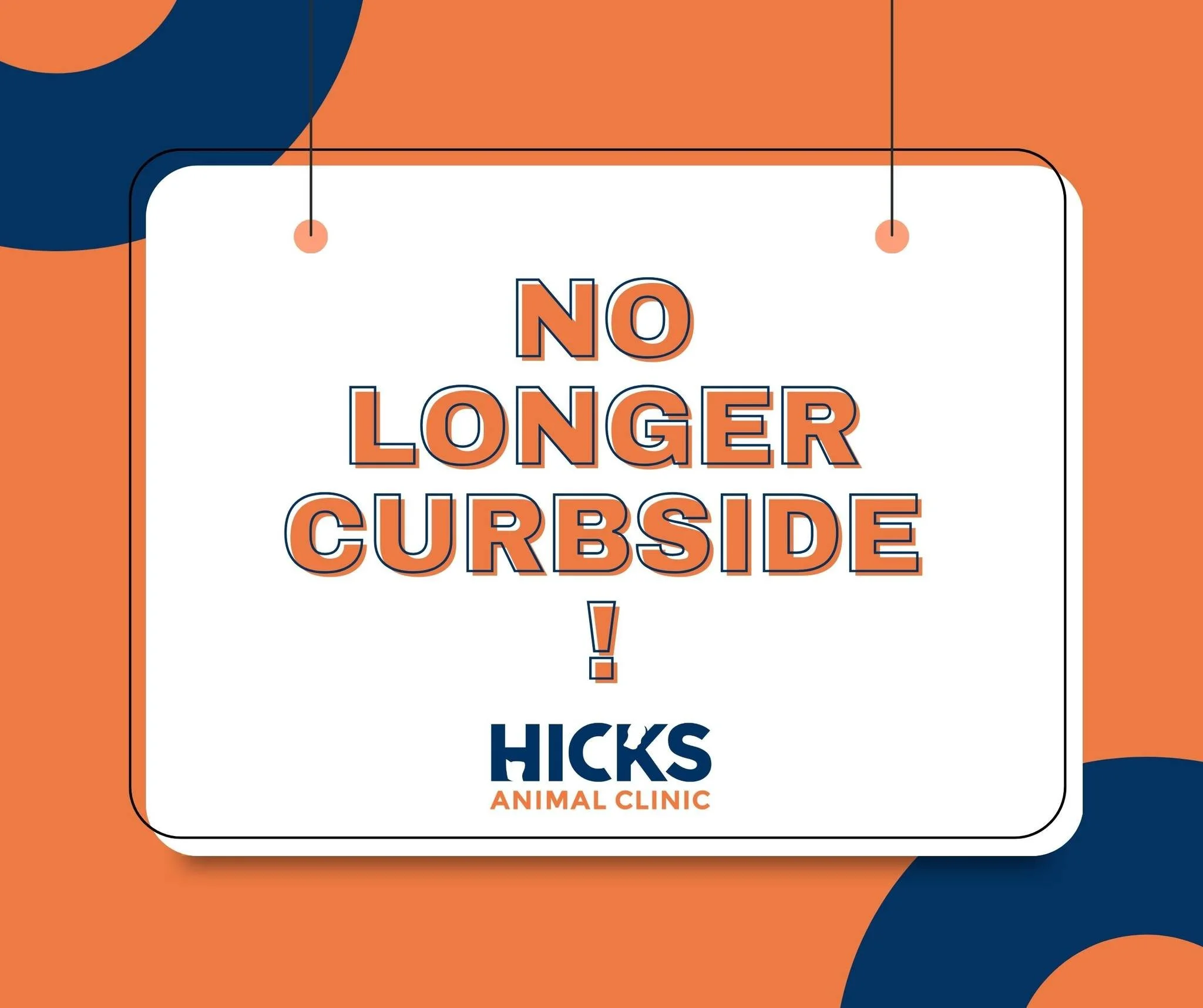 We&rsquo;re no longer curbside! 

While renovations are still wrapping up, we are so excited to welcome you back inside our clinic. Thank you for your patience and support during this process &mdash; we can&rsquo;t wait to see you (and your pets!) in