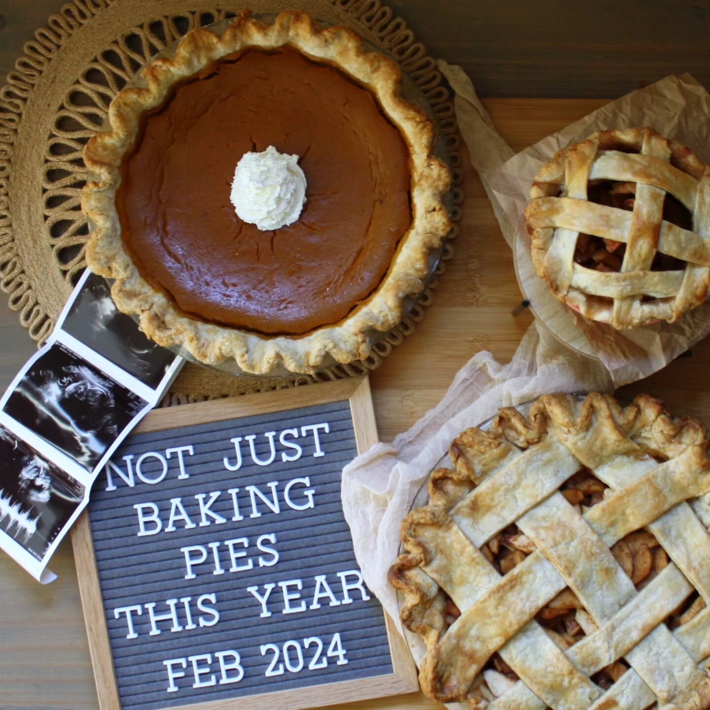 I'm not just baking pies this year... I'm pregnant!

I'm due in February, so we have just a couple of months to go before she arrives. So excited, but so much left to do!
💗🍼

If we're friends IRL, feel free to DM me for the link to our registry!

#