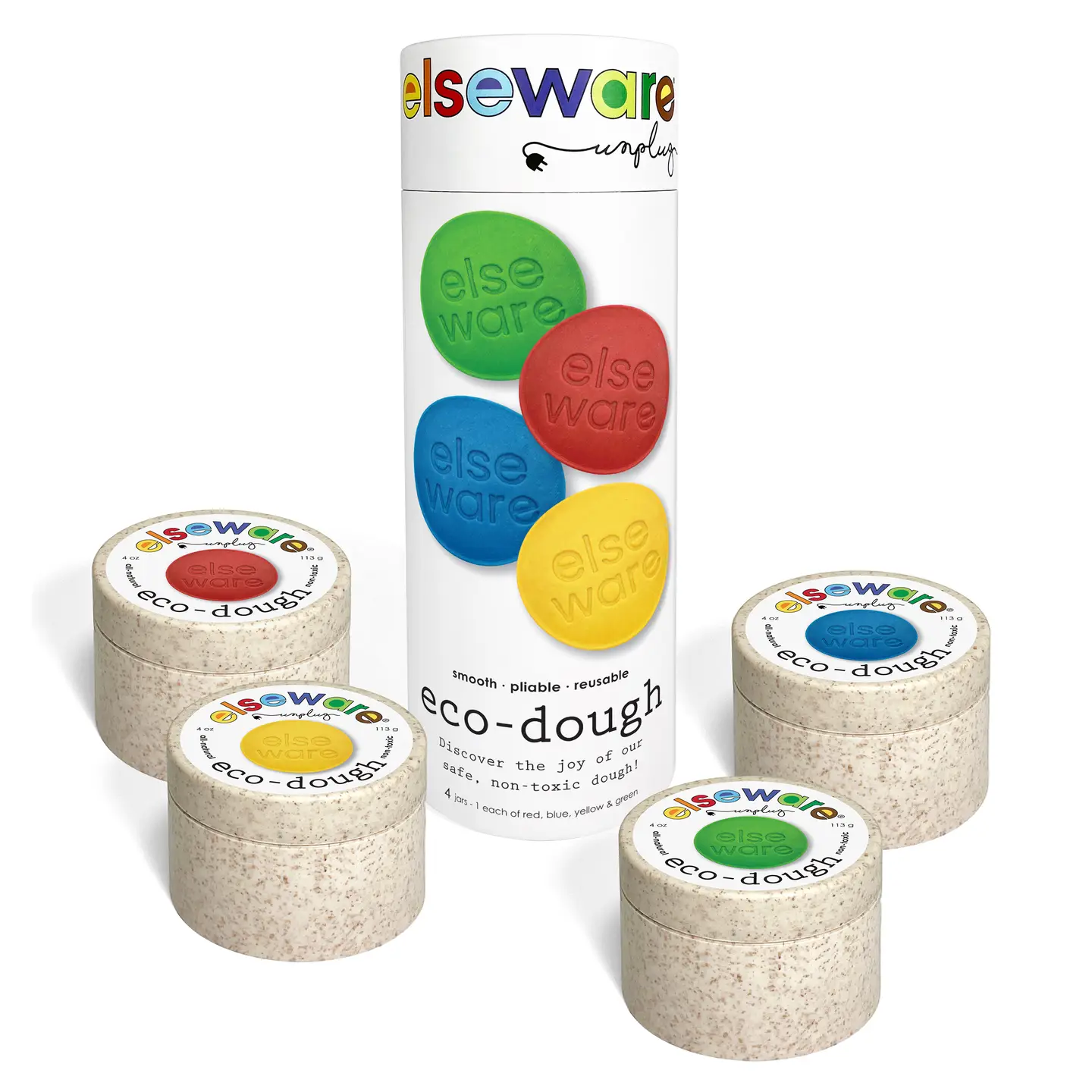 Eco-Dough (4-Pack) – Natural, Non-Toxic Multi-Colors