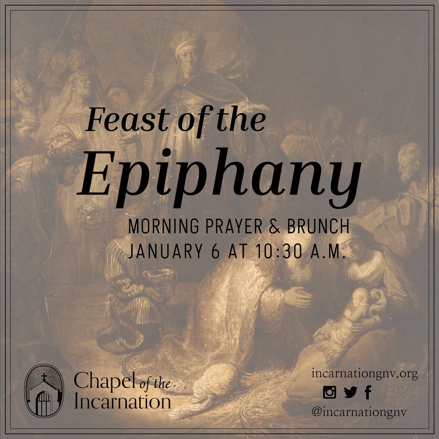 Join us for Morning Prayer and a potluck brunch on Epiphany (1/6/24) at 10:30 a.m. in the Chapel Courtyard!