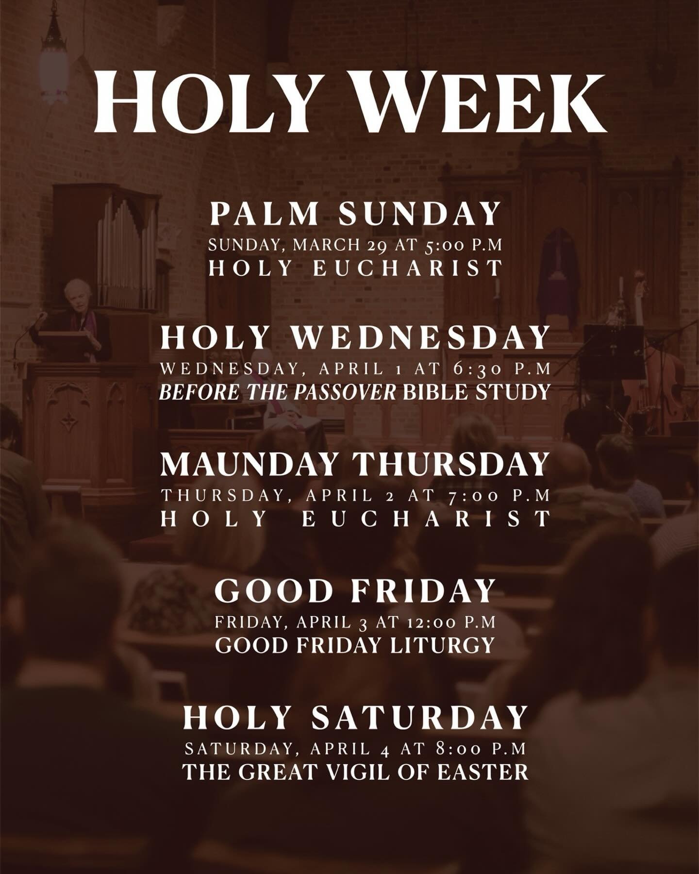 Join us for Holy Week this year.