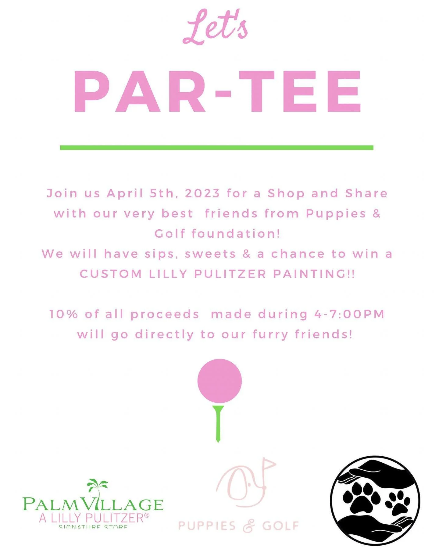It&rsquo;s the best week of the golf year&hellip;.Happy @themasters week! ⛳️🐶☺️🐾 

Want to celebrate the Masters with us? For all of our friends in Augusta, GA this week, stop by the @palmvillageaugusta Lilly Pulitzer Block Par-Tee ⛳️ to meet some 