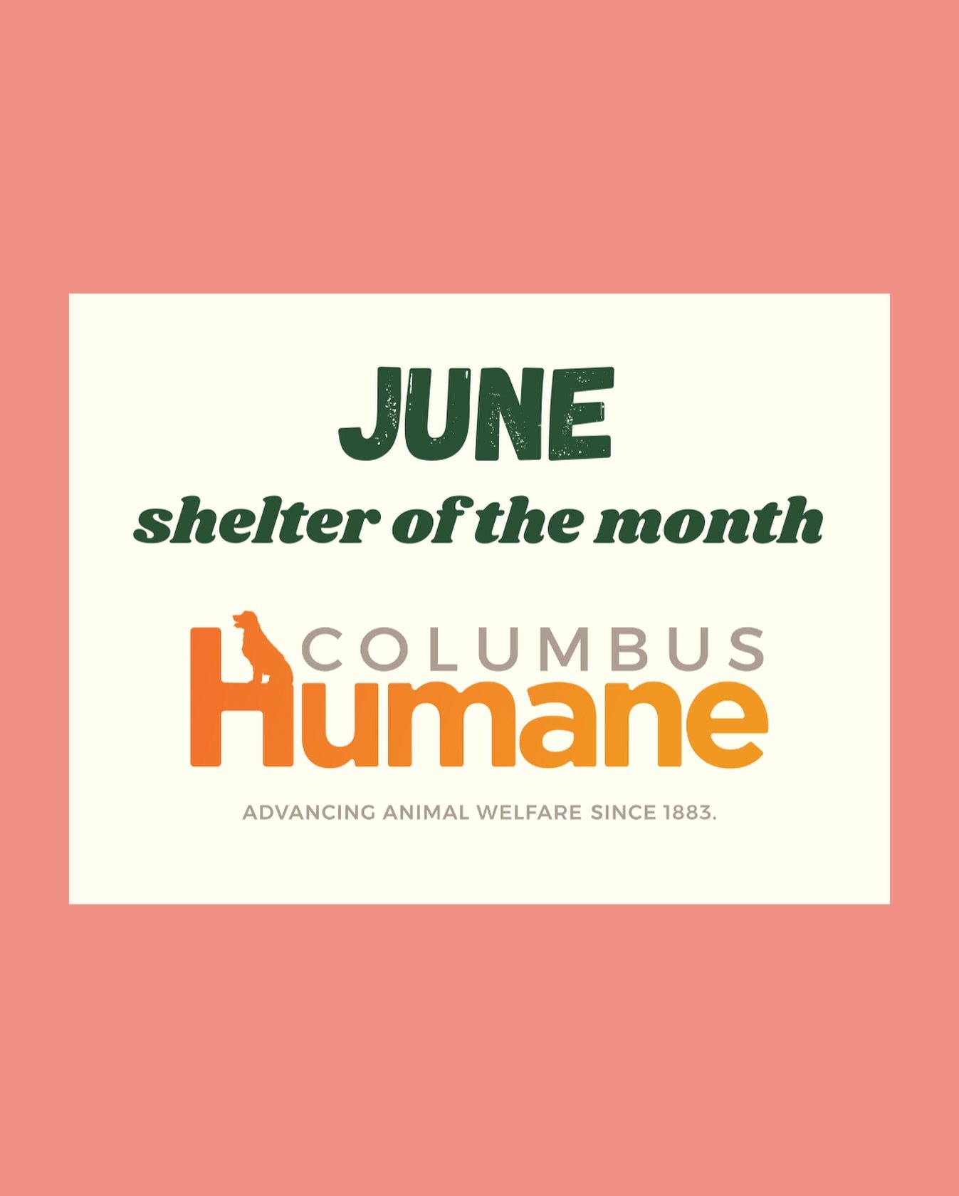 June Shelter of the Month: @columbushumane 

We&rsquo;re proud to recognize Columbus Humane as our June Shelter of the Month! Established in 1883, this incredible organization has been a pillar of compassion in Central Ohio for over 140 years: fighti