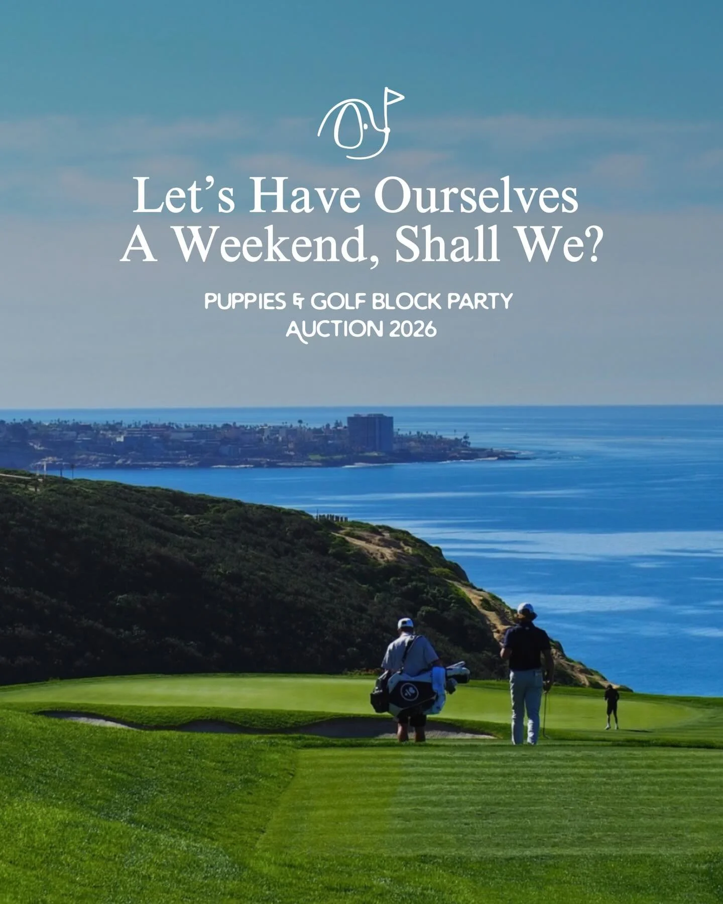 Puppies &amp; Golf has your weekend plans covered! ⛳️🐶

Our Block Party Silent Auction is LIVE, and the Farmers Insurance Honorary Observer Packages won&rsquo;t last long. Bidding closes TODAY at 5 PM PST!

Comment &ldquo;experience&rdquo; to get th