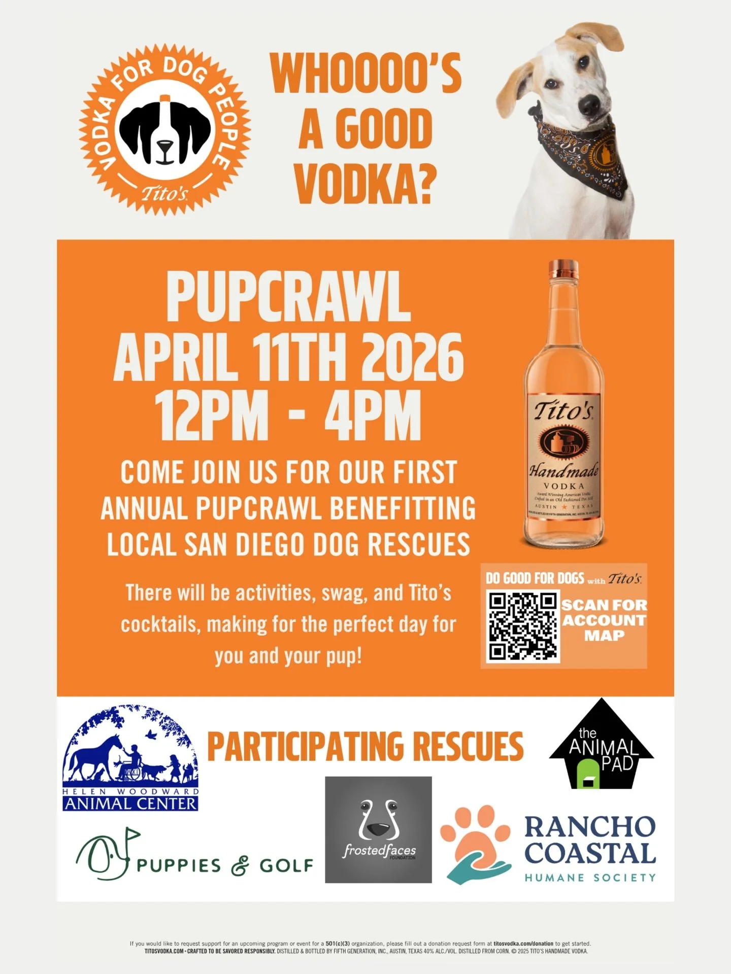 Who&rsquo;s a good pup? 🐾🍸

We&rsquo;re heading to Tito&rsquo;s Pupcrawl this Saturday! You can find us at Bar Ella from 12&ndash;4 with Barking Bandanas. Good drinks, better company, and plenty for your pup, too.

Come hang with us 🐶

#puppiesand
