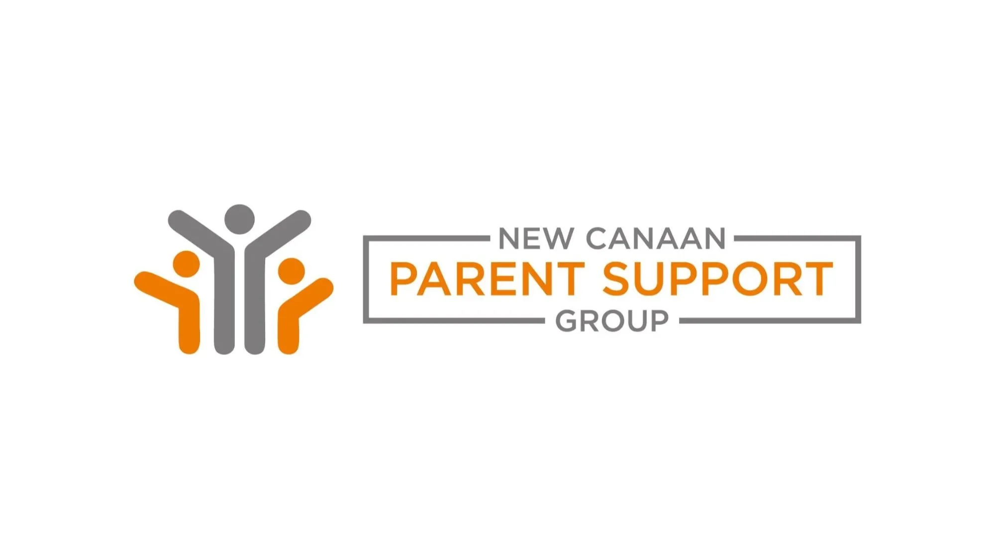 Logo for New Canaan Parent Support Group featuring stylized figures and text.