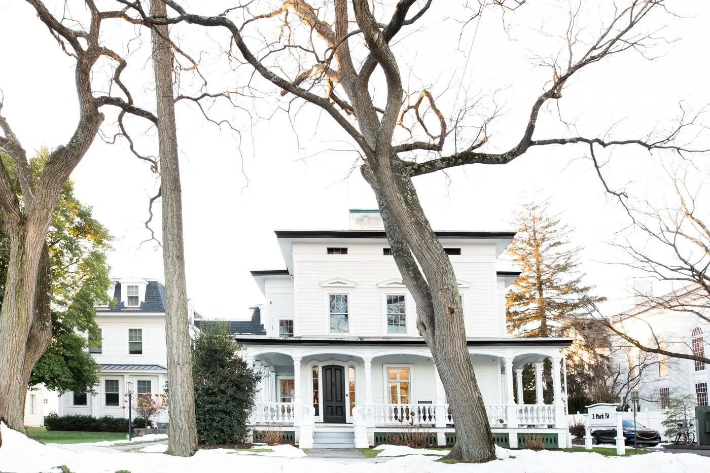 The New Foundations Recovery office in Norwalk, CT — a restored white Victorian on a tree-lined residential street.