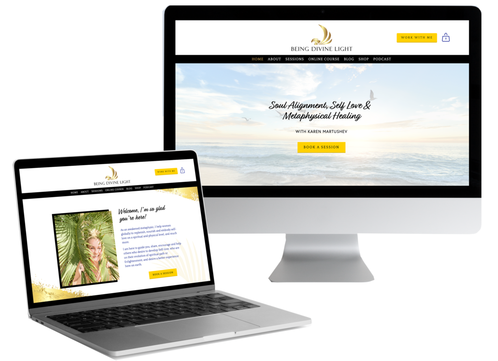 Website Design for Spiritual Coach Being Diving Light