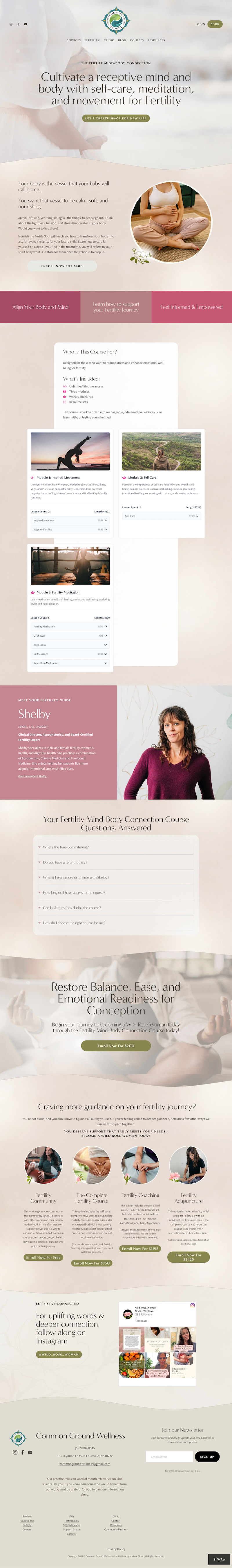 Wild Rose Women | Website Designer for Wellness Businesses + Brands | Fertility Acupuncture Therapist | Squarespace