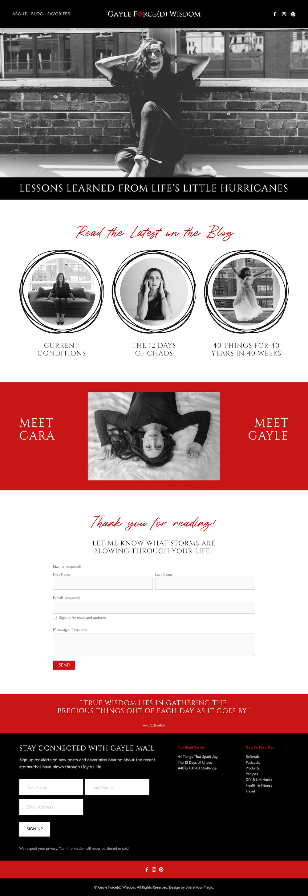 Website Design for Blogger Gayle Forced Wisdom
