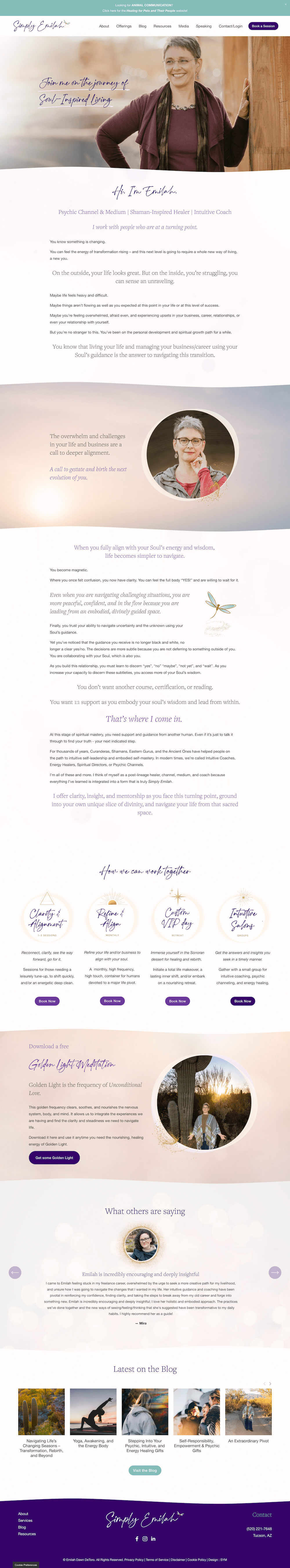 Website Design for Intuitive Healer Emilah