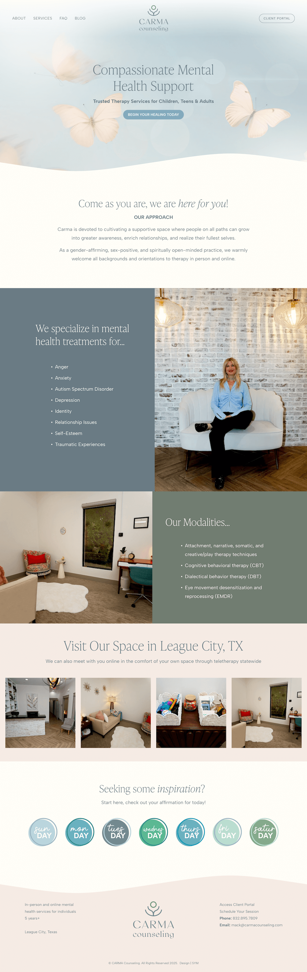 Carma Counseling | Website Design for Wellness Therapist | Squarespace