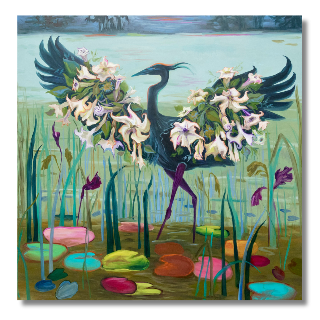 "The Common Thing is a Miracle II" Oil and acrylic on canvas, 50 x 50" (2025)