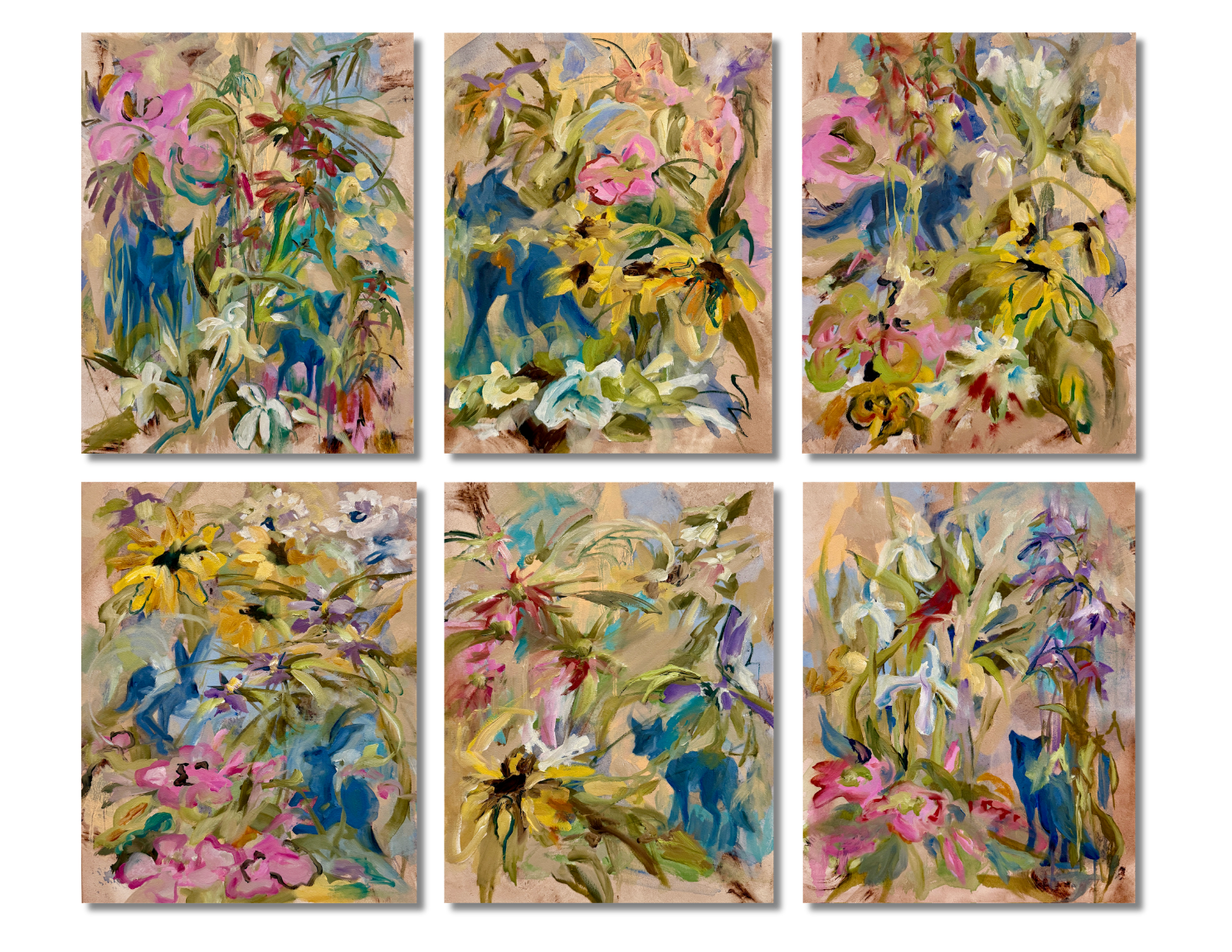 "It Could Mean Everything 1-6" Oil on Wood Panel, 14 x 11 x 2" (2026)