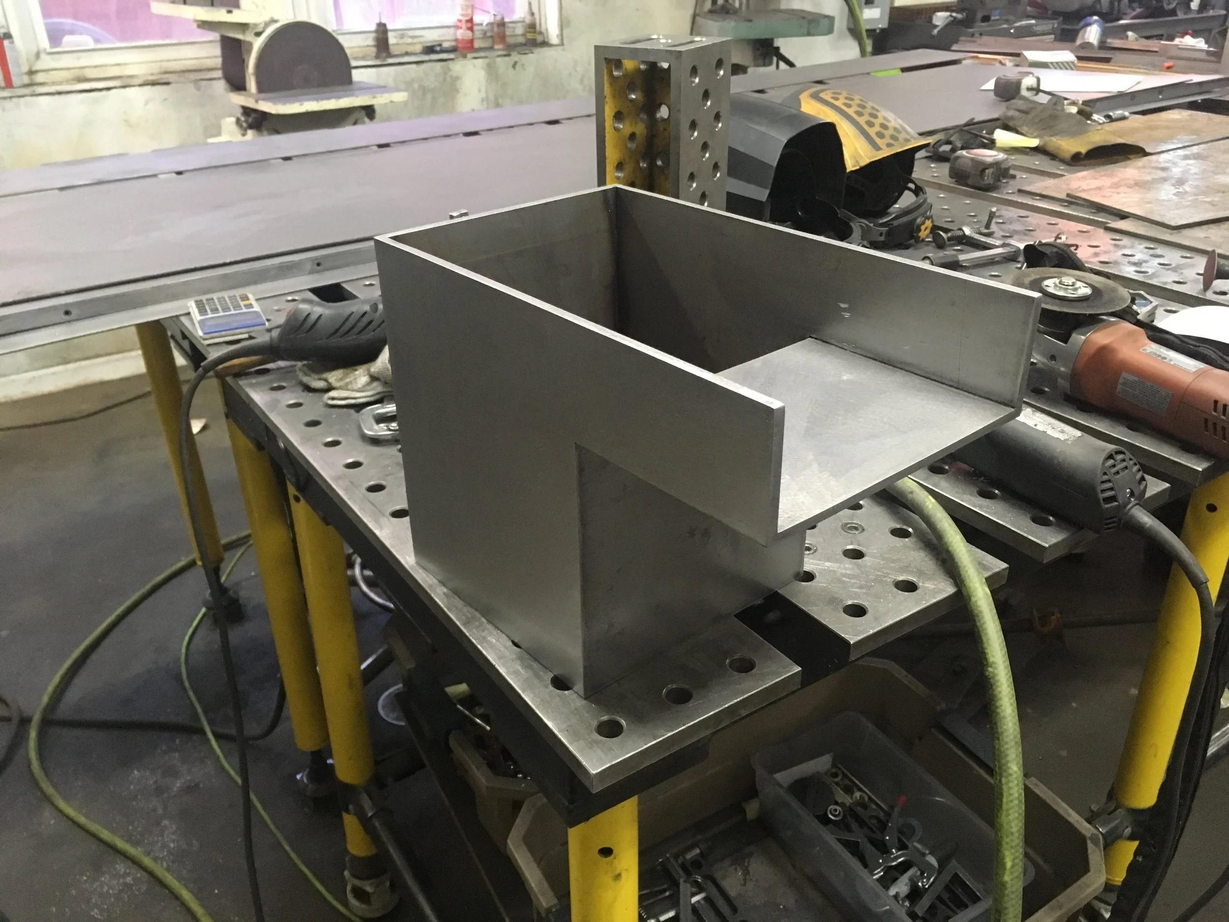 Custom water faucet, tig welded steel.