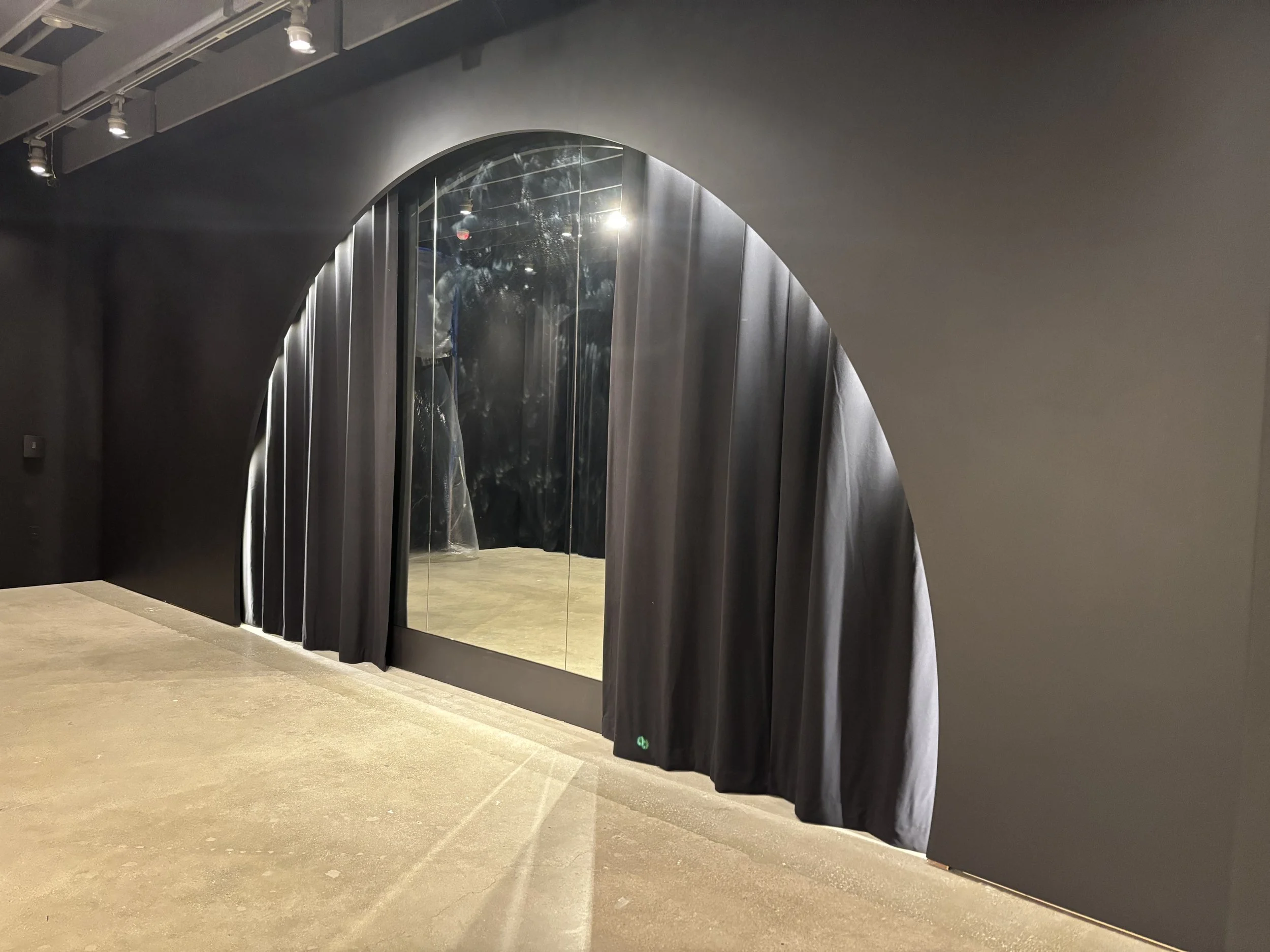 Arch wall feature, wood and MDF with LED accent.
