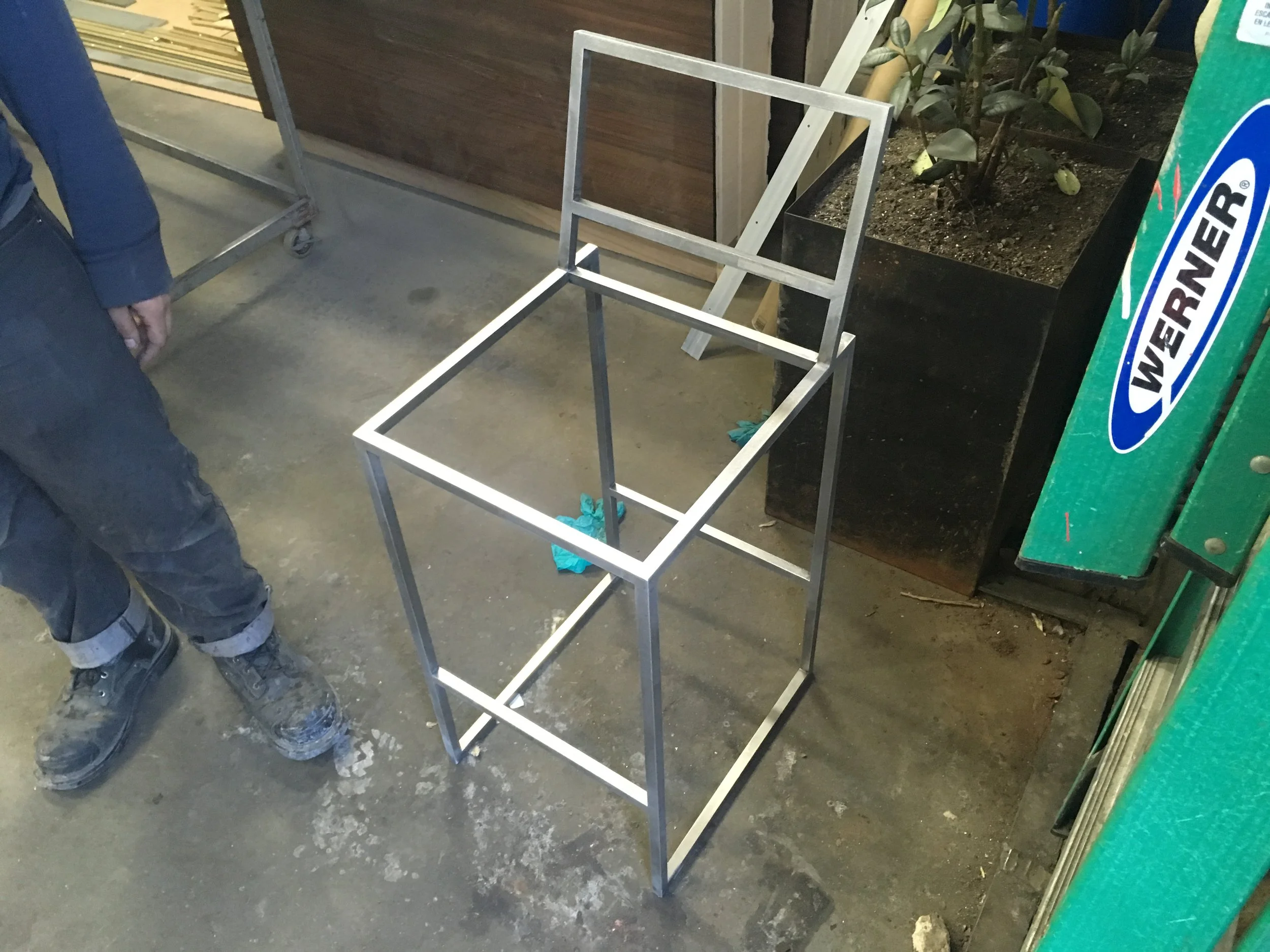 Custom chair, tig welded steel.